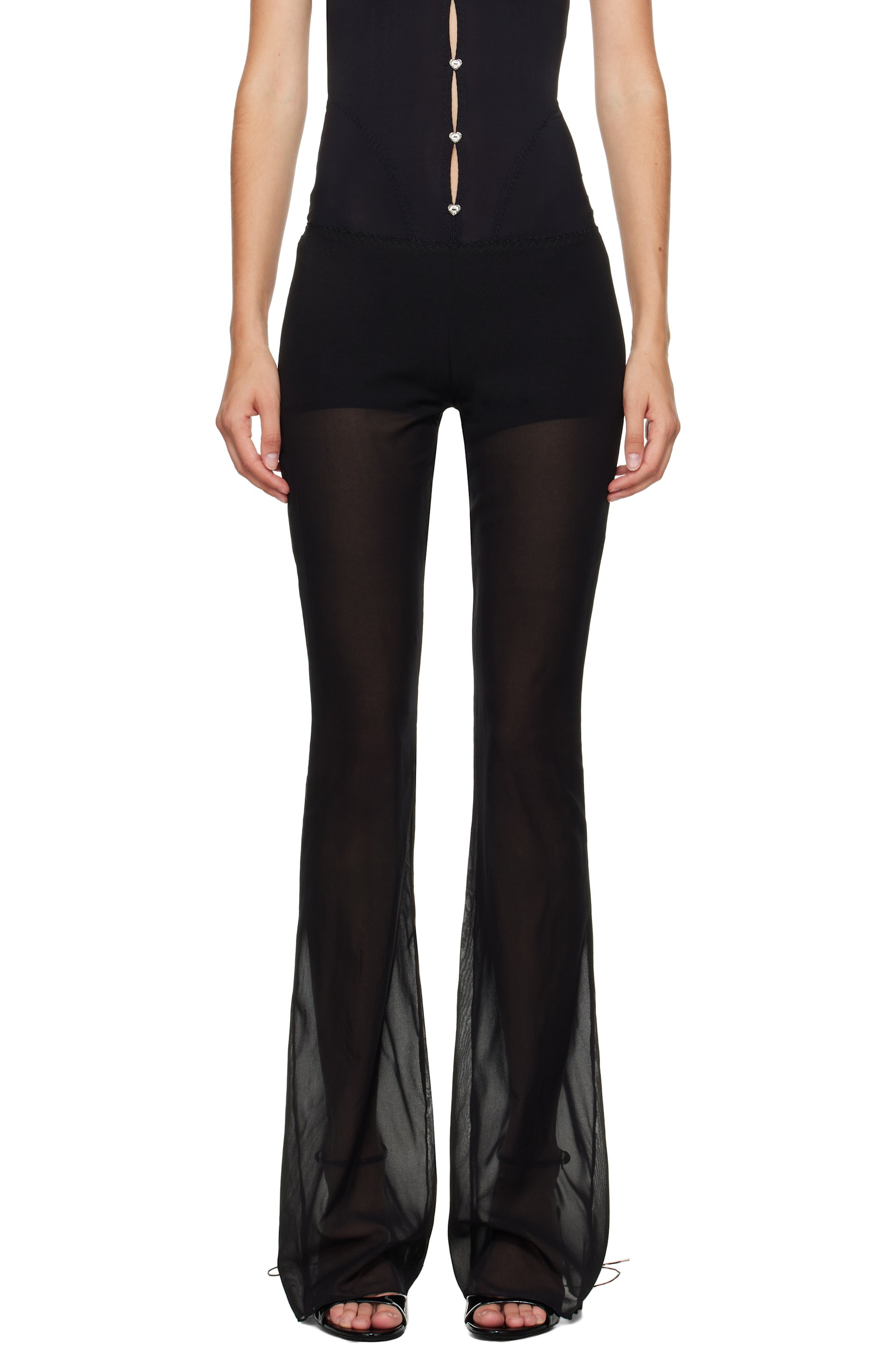 Poster Girl - Pantalon noir à laçages arrière