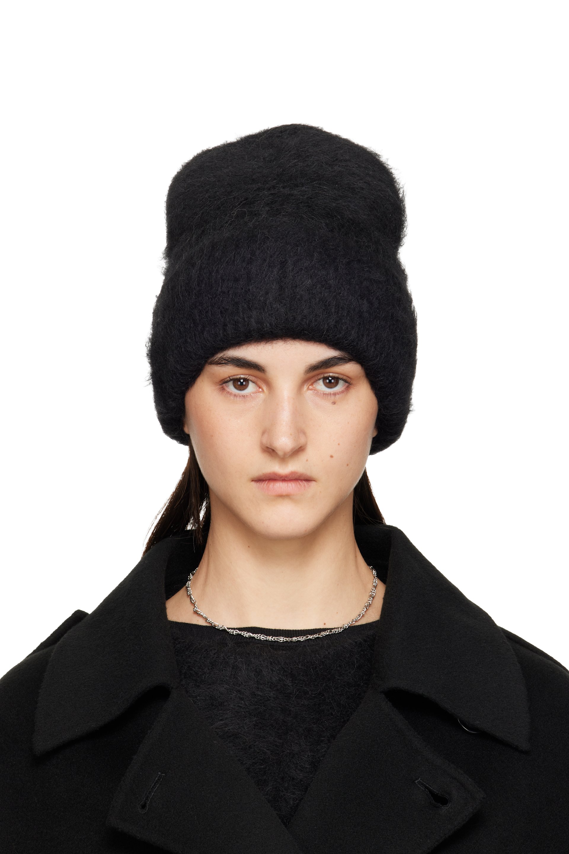TOTEME - Bonnet noir en tricot d'alpaga