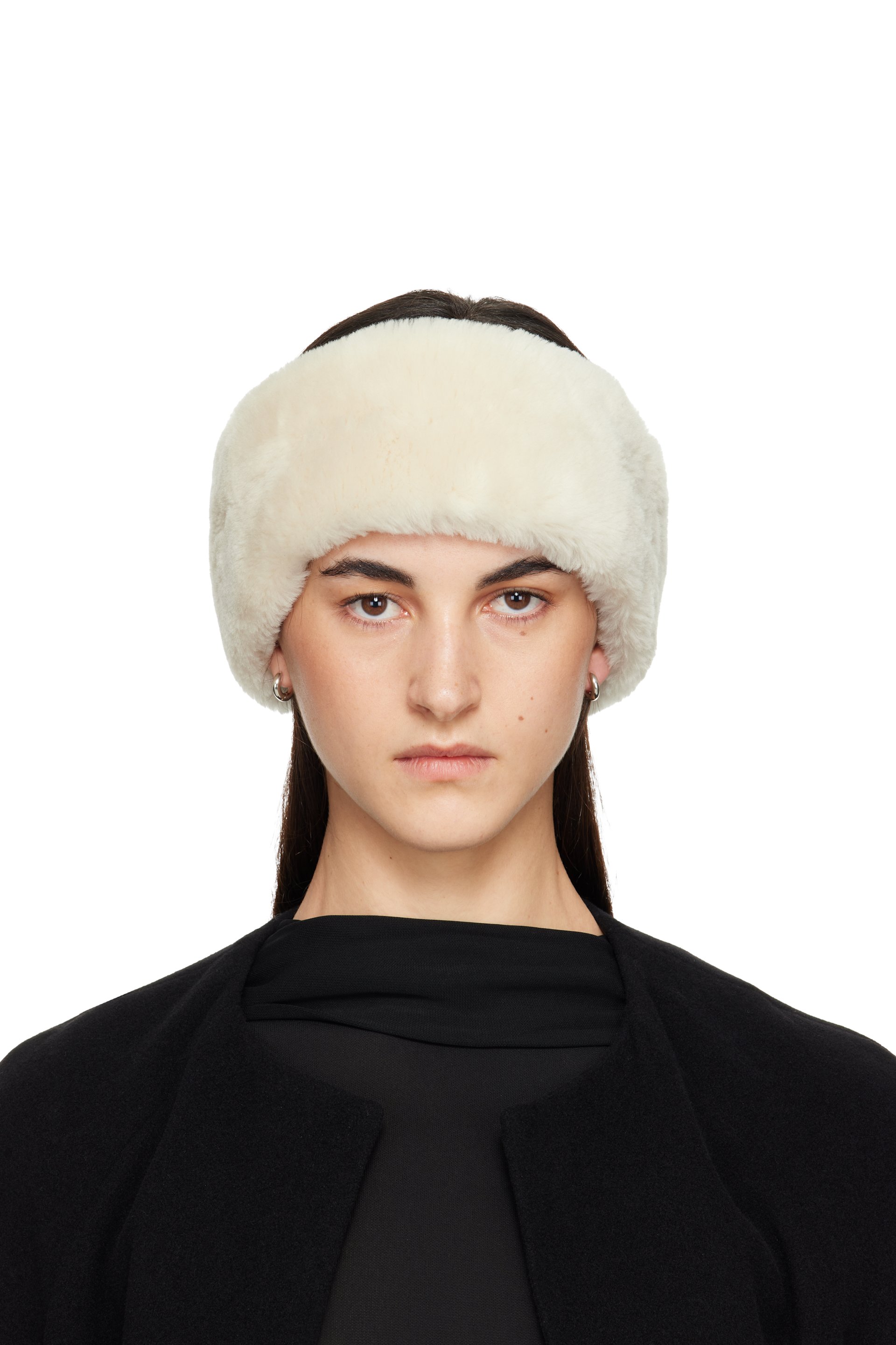 TOTEME - Bandeau blanc cassé en peau retournée double face