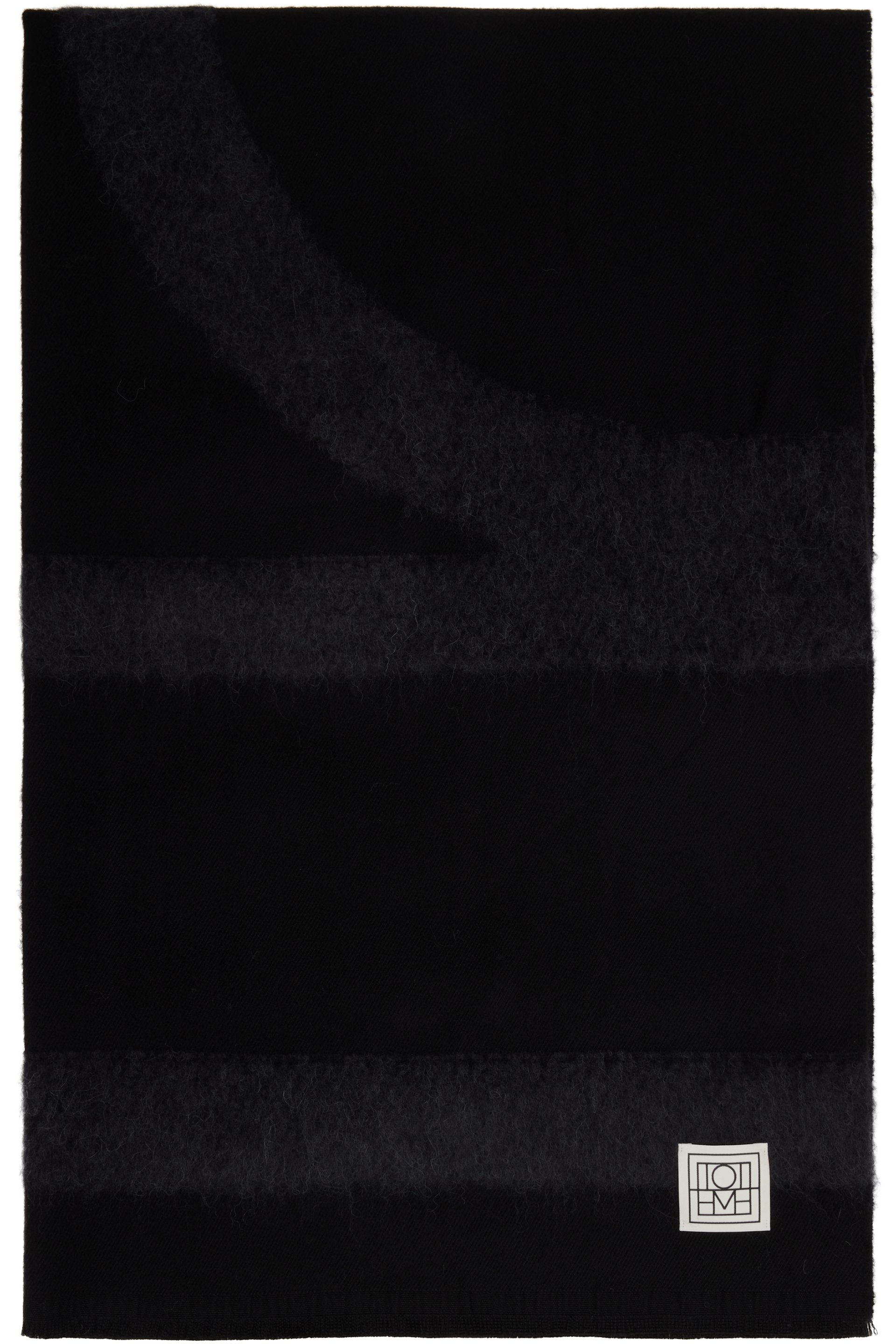 TOTEME - Écharpe noire en sergé à monogramme