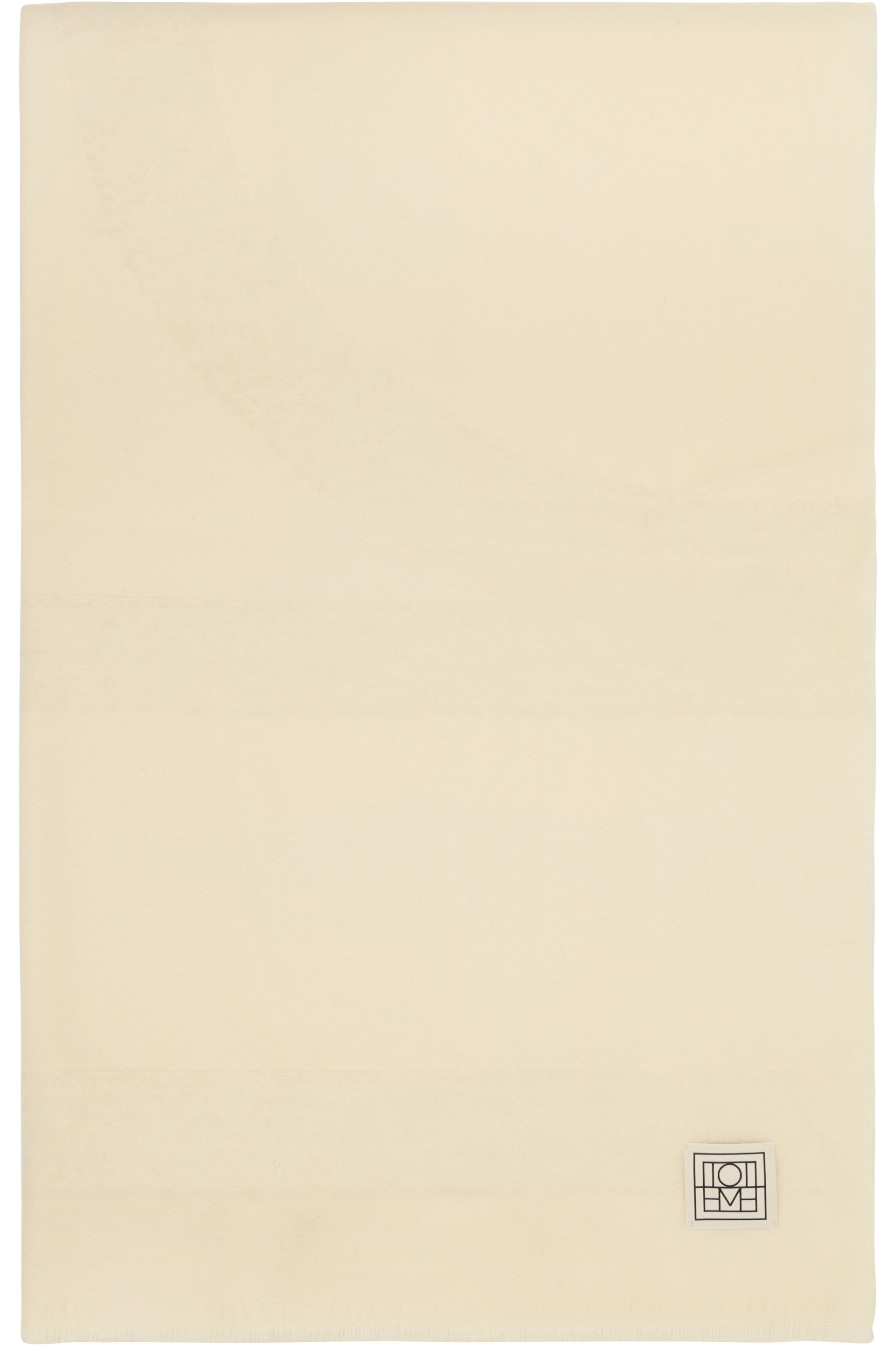 TOTEME - Écharpe blanc cassé en sergé à monogramme