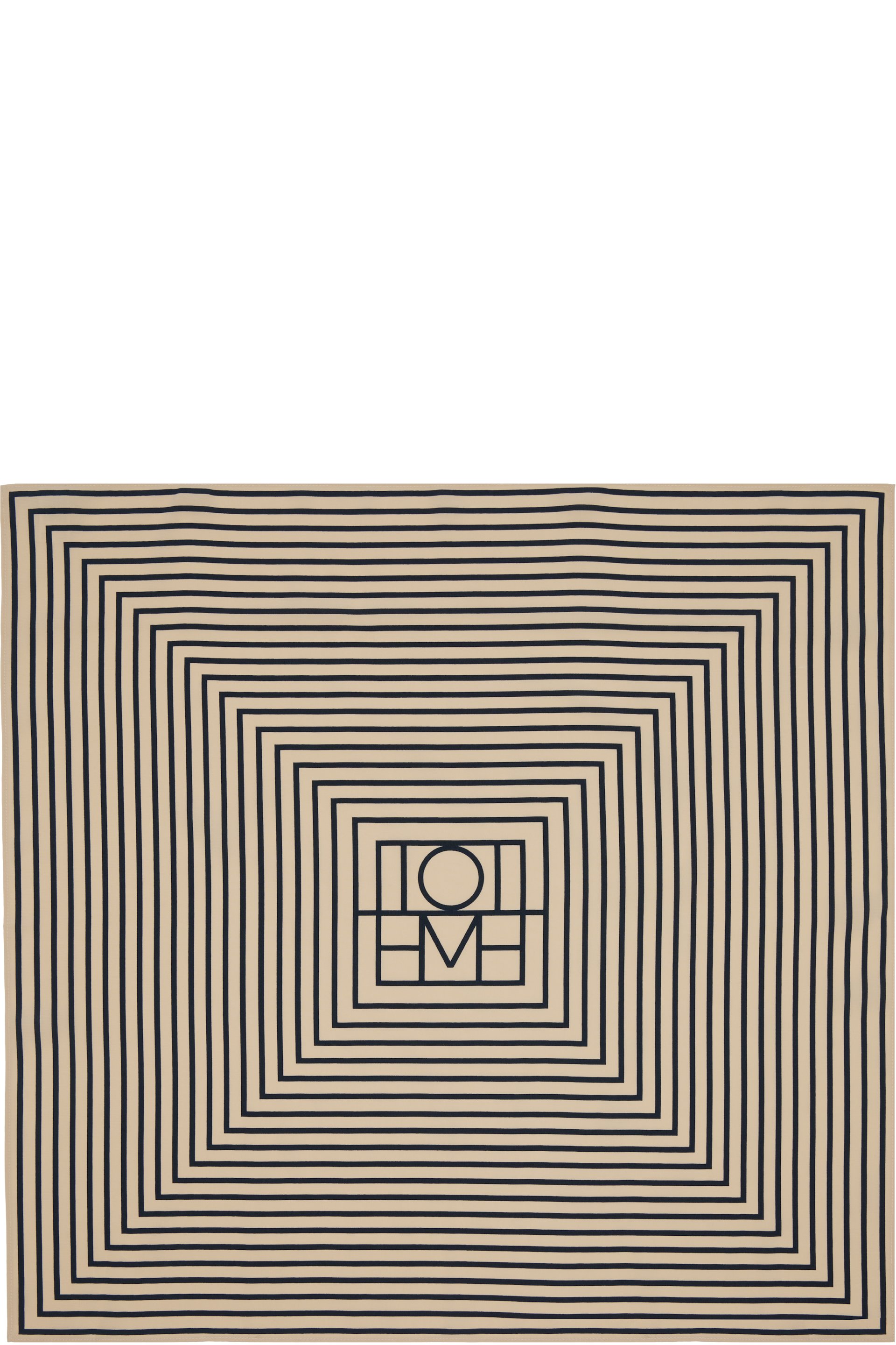 TOTEME - Foulard beige et noir en soie à monogramme