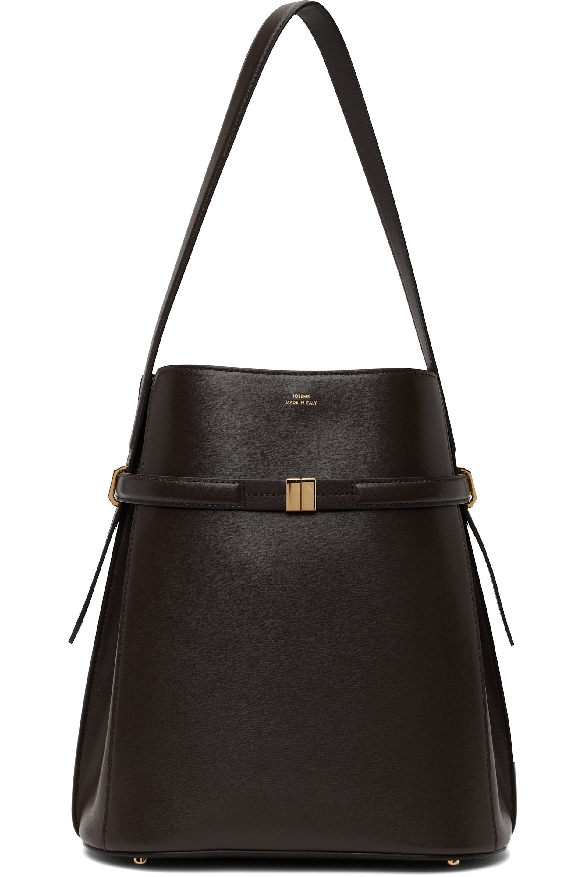 TOTEME - Sac seau brun en cuir à sangle de style ceinture