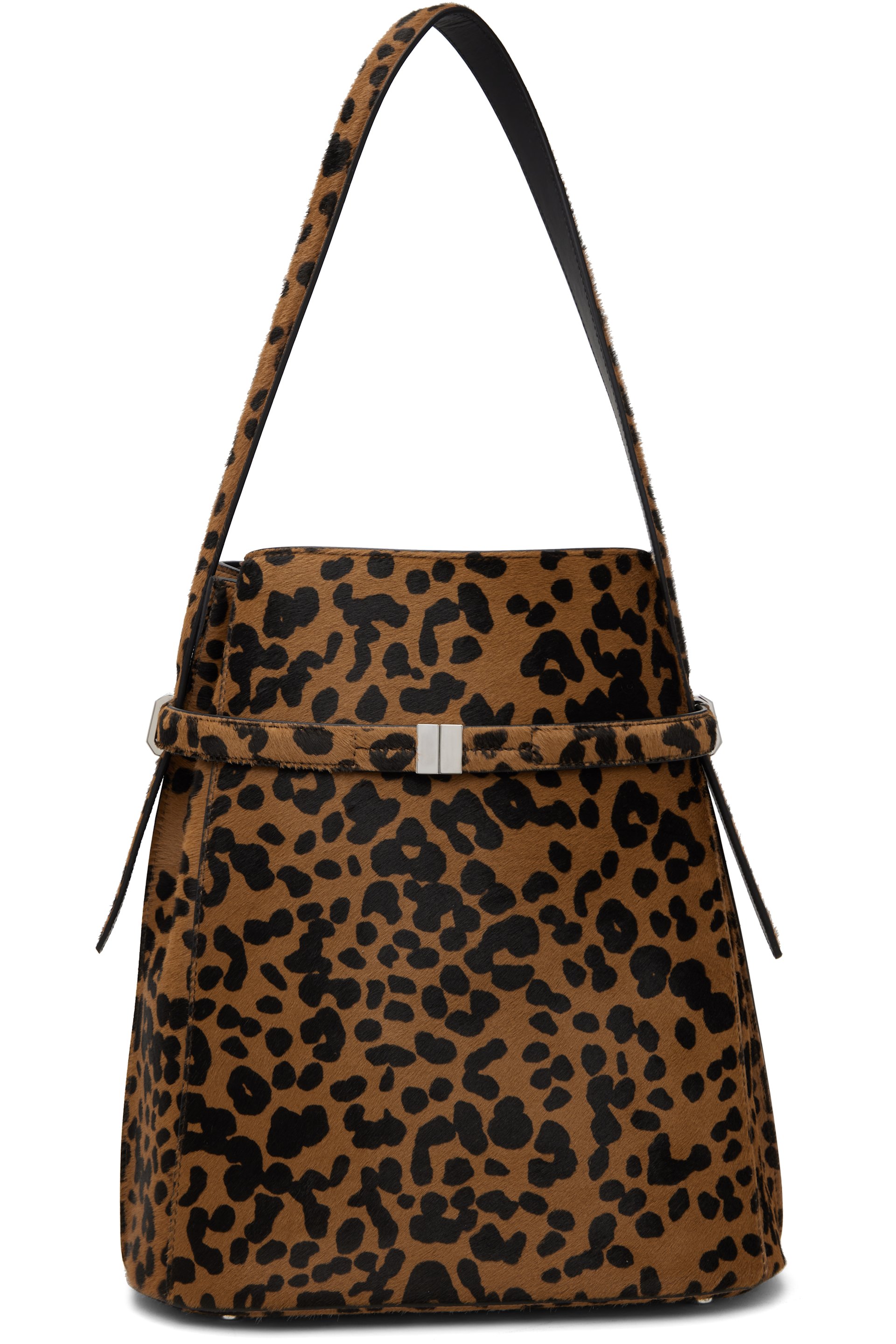 TOTEME - Sac seau brun clair en poil de veau à ceinture