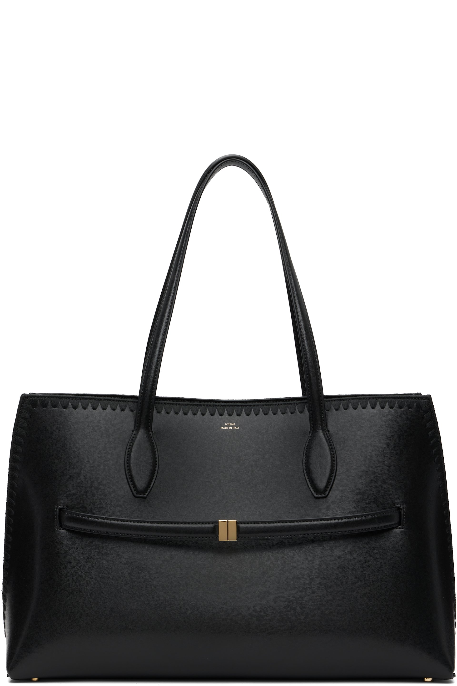 TOTEME - Cabas noir en cuir à broderies