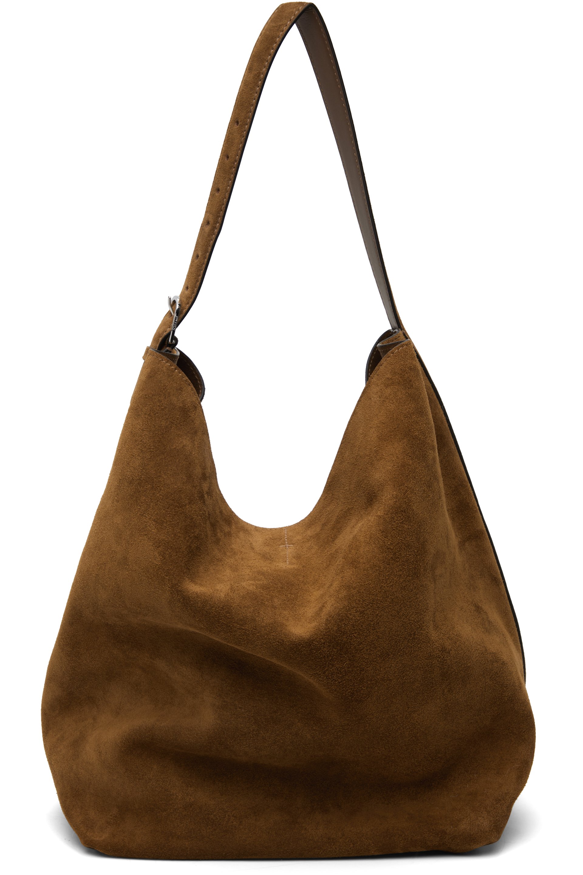 TOTEME - Cabas brun clair en suède à anse de style ceinture