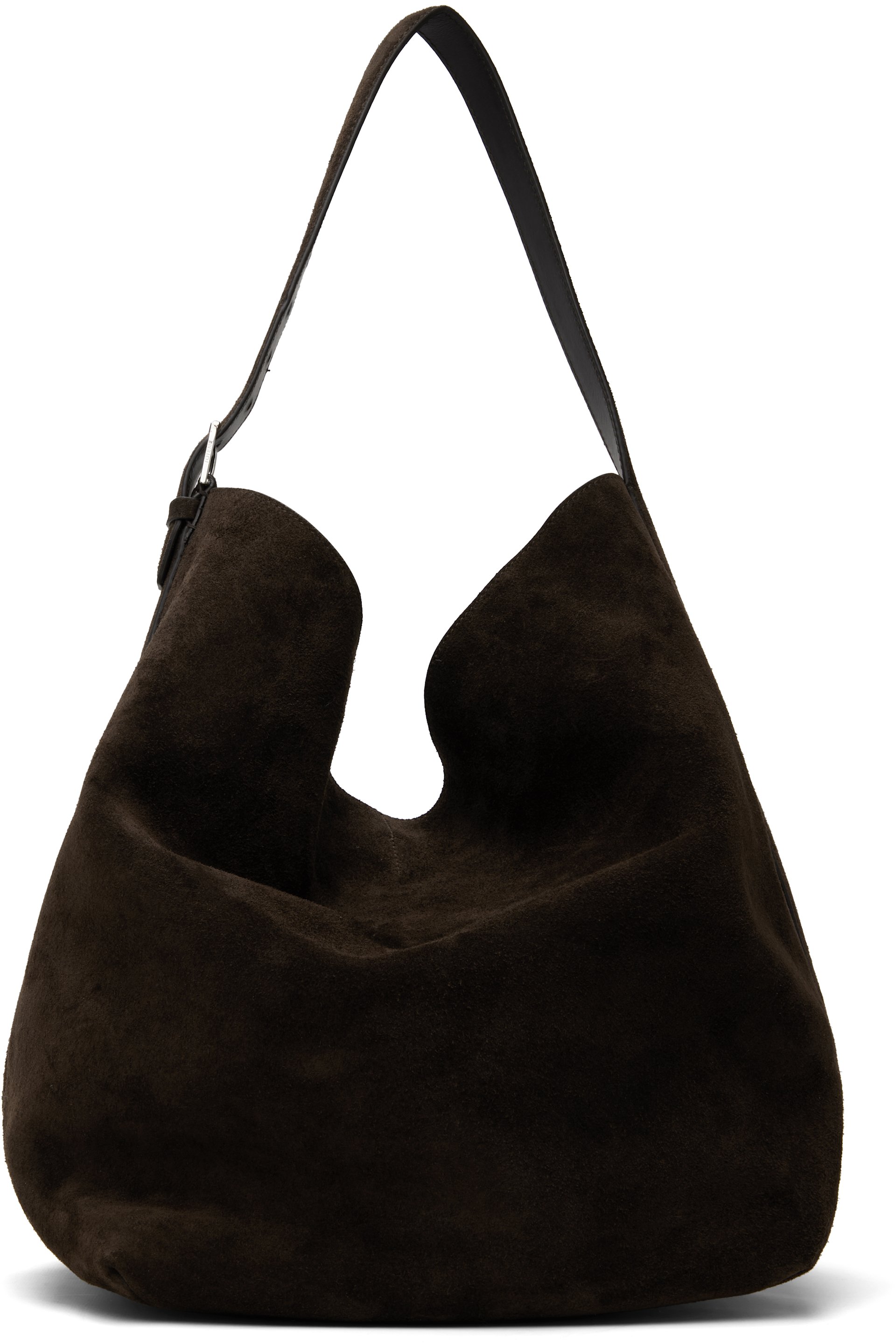TOTEME - Cabas brun en suède à anse de style ceinture