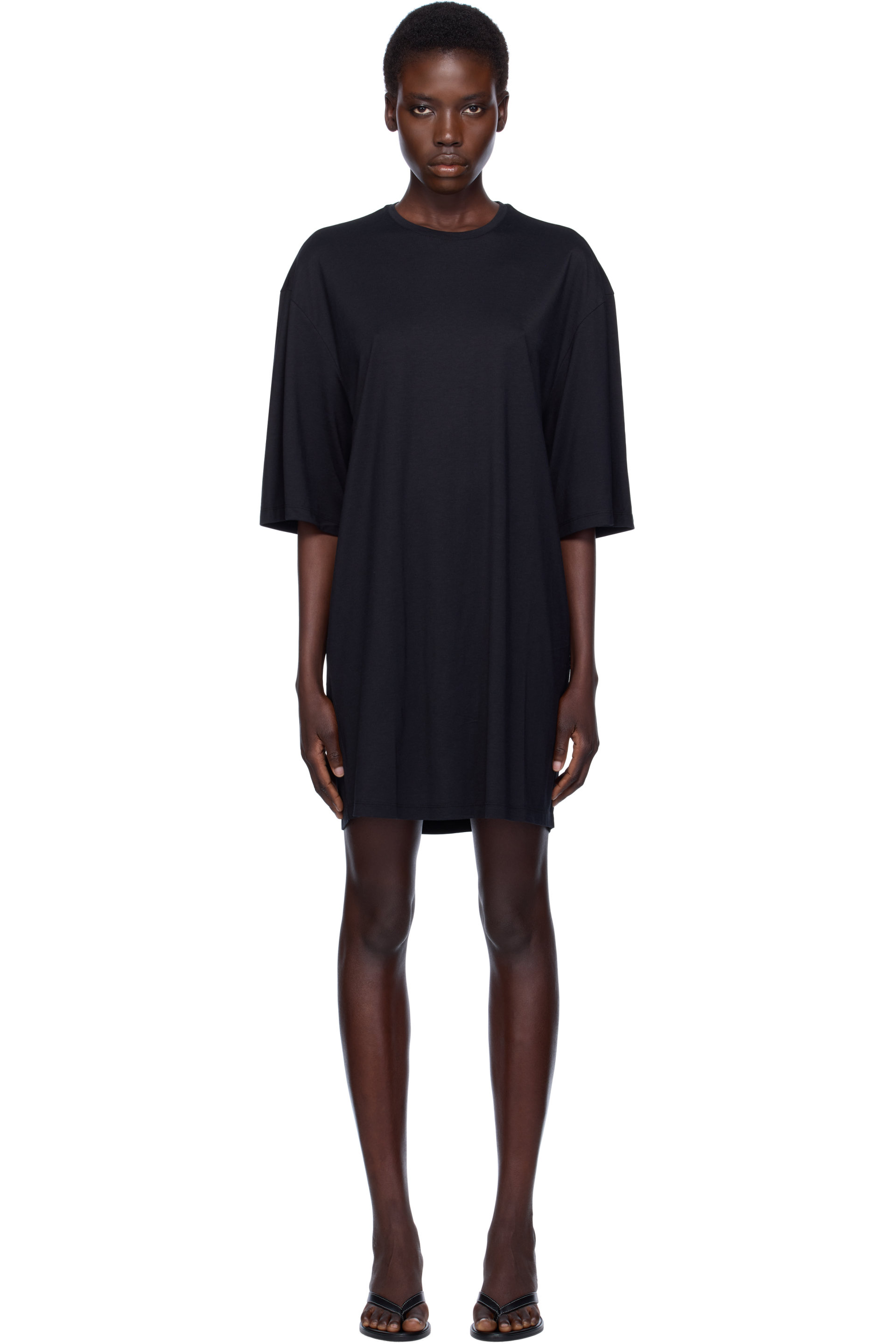 TOTEME - Black Relaxed Tee Minidress