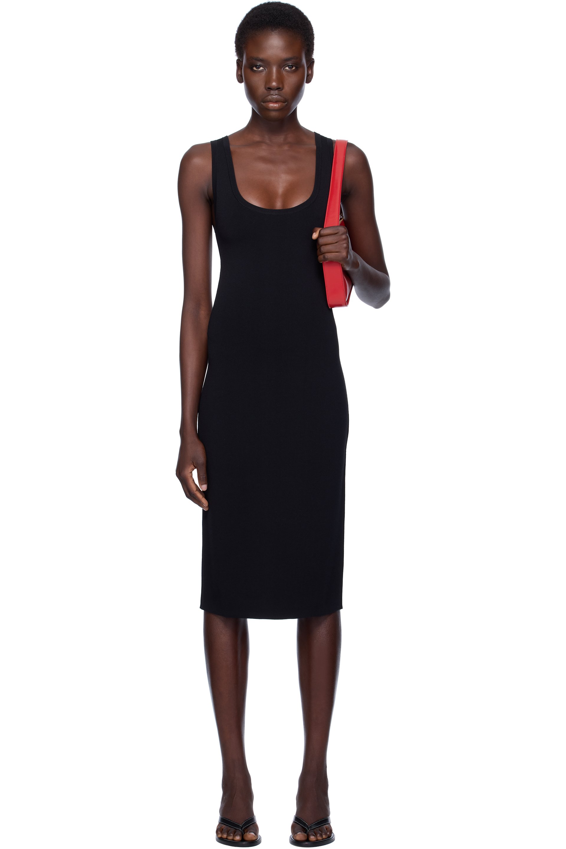 TOTEME - Robe débardeur midi courte noire