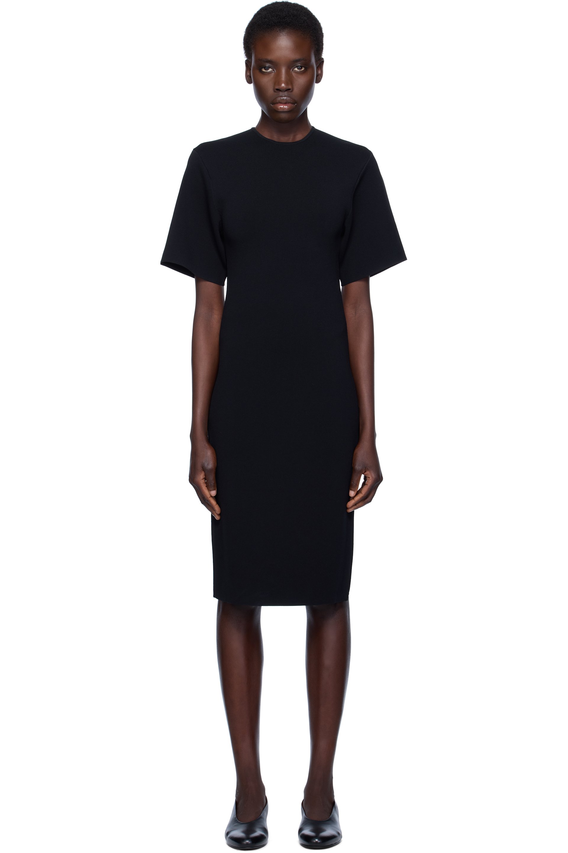 TOTEME - Robe midi noire en tricot