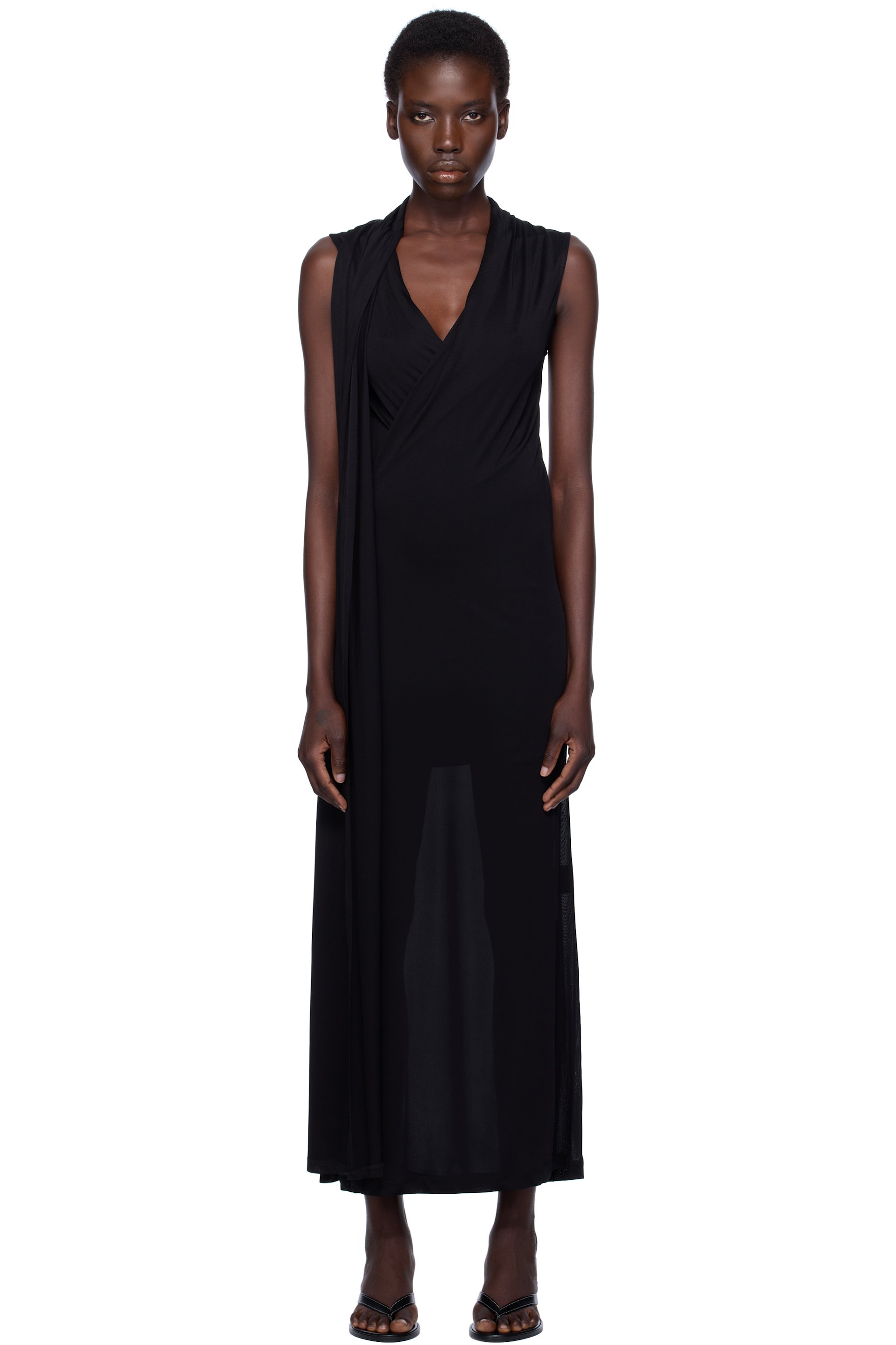 TOTEME - Robe longue noire à écharpe