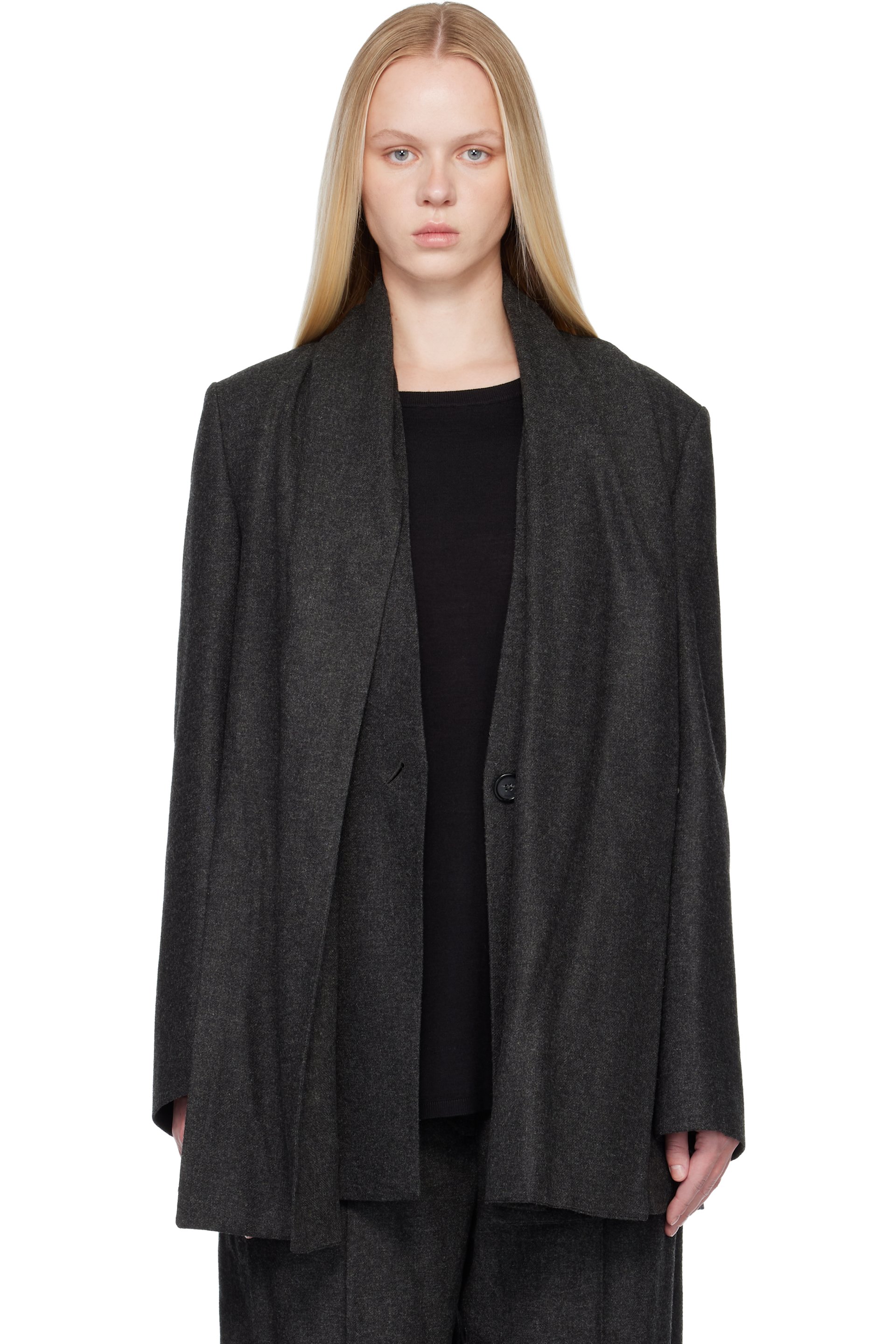 TOTEME - Gray Scarf Blazer