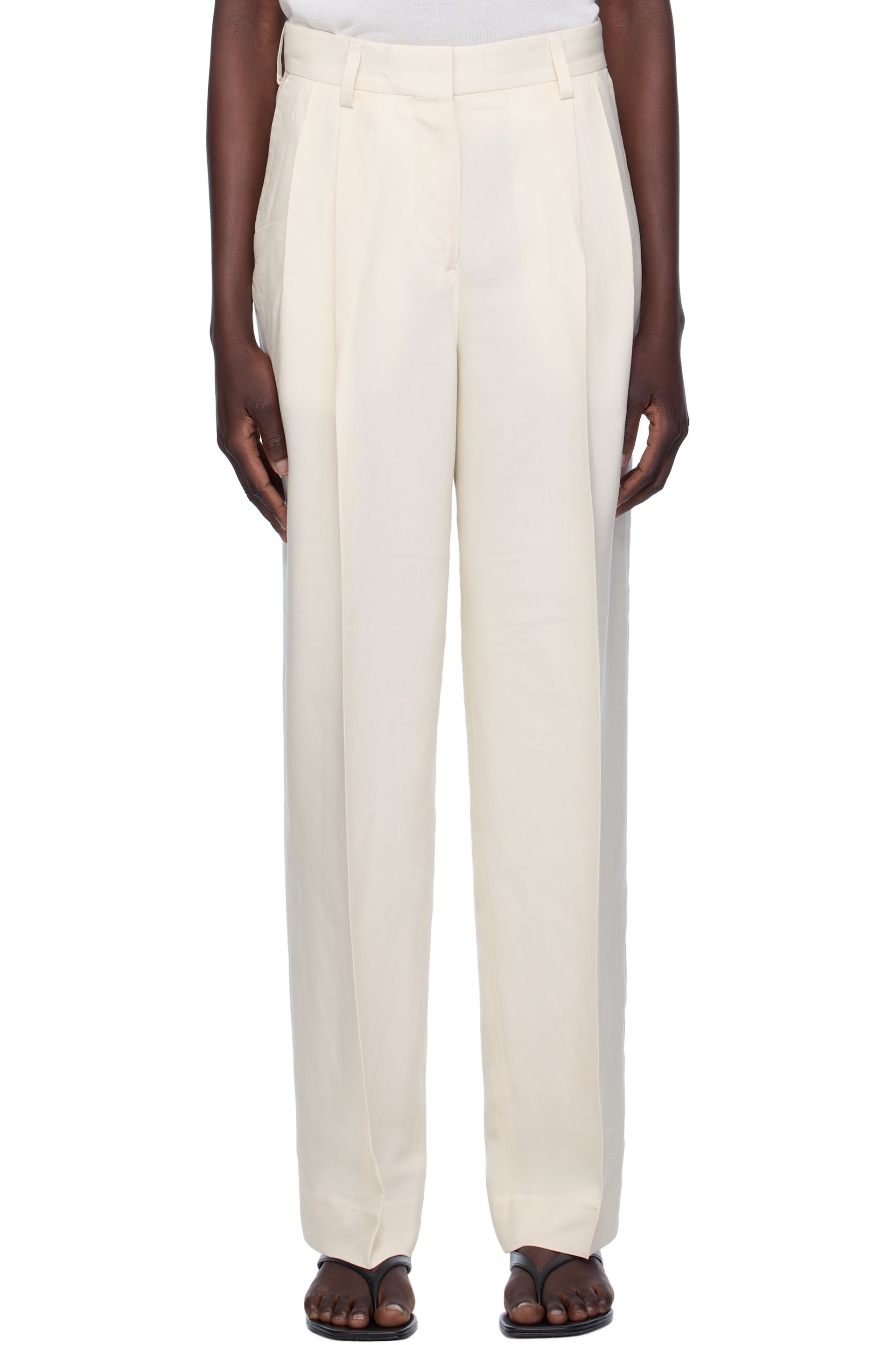 TOTEME - Pantalon Fluid beige à plis - Garderob