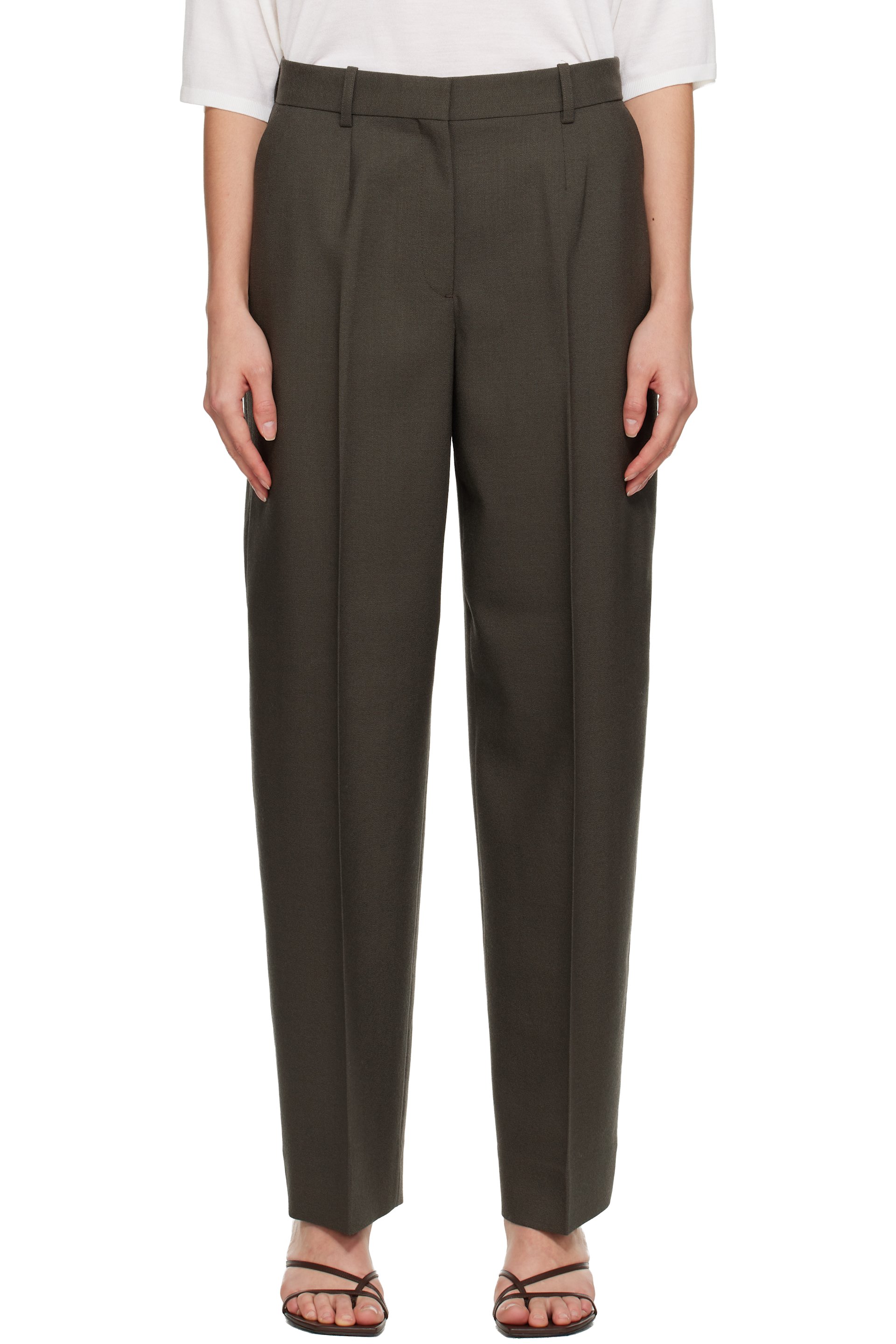 TOTEME - Pantalon ample façon tailleur kaki