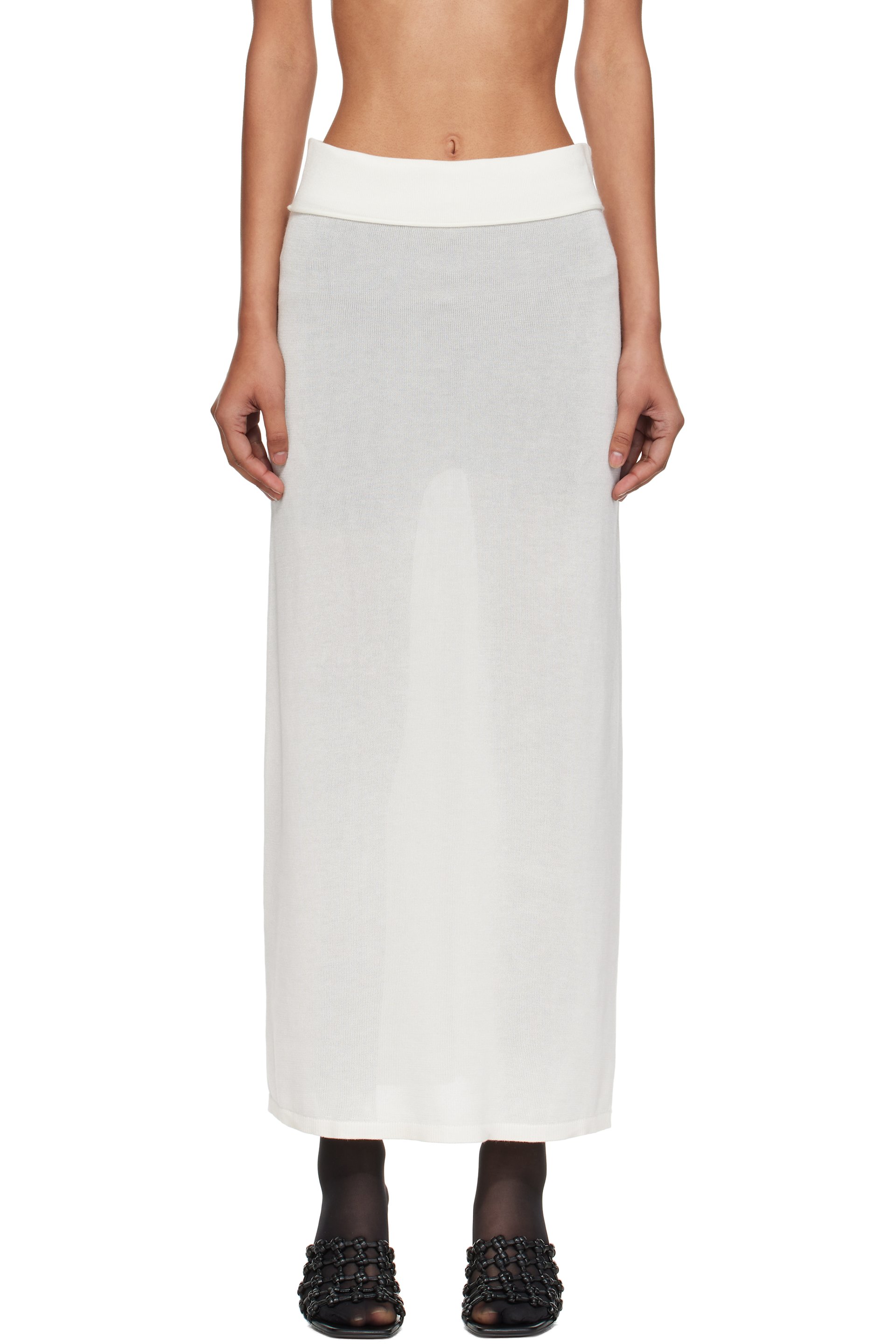 TOTEME - Jupe longue blanche en tricot