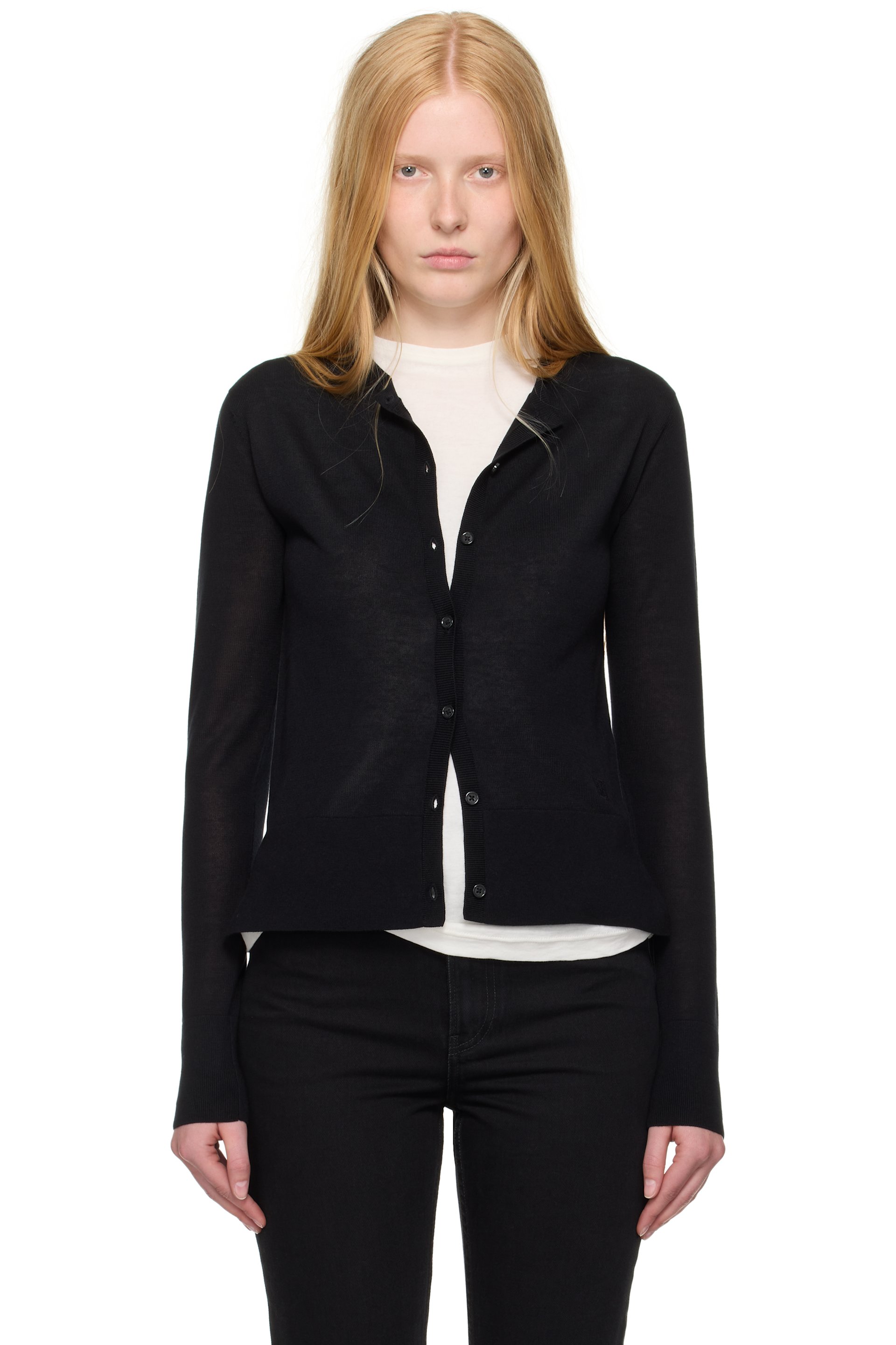 TOTEME - Black Fine Knit Cardigan