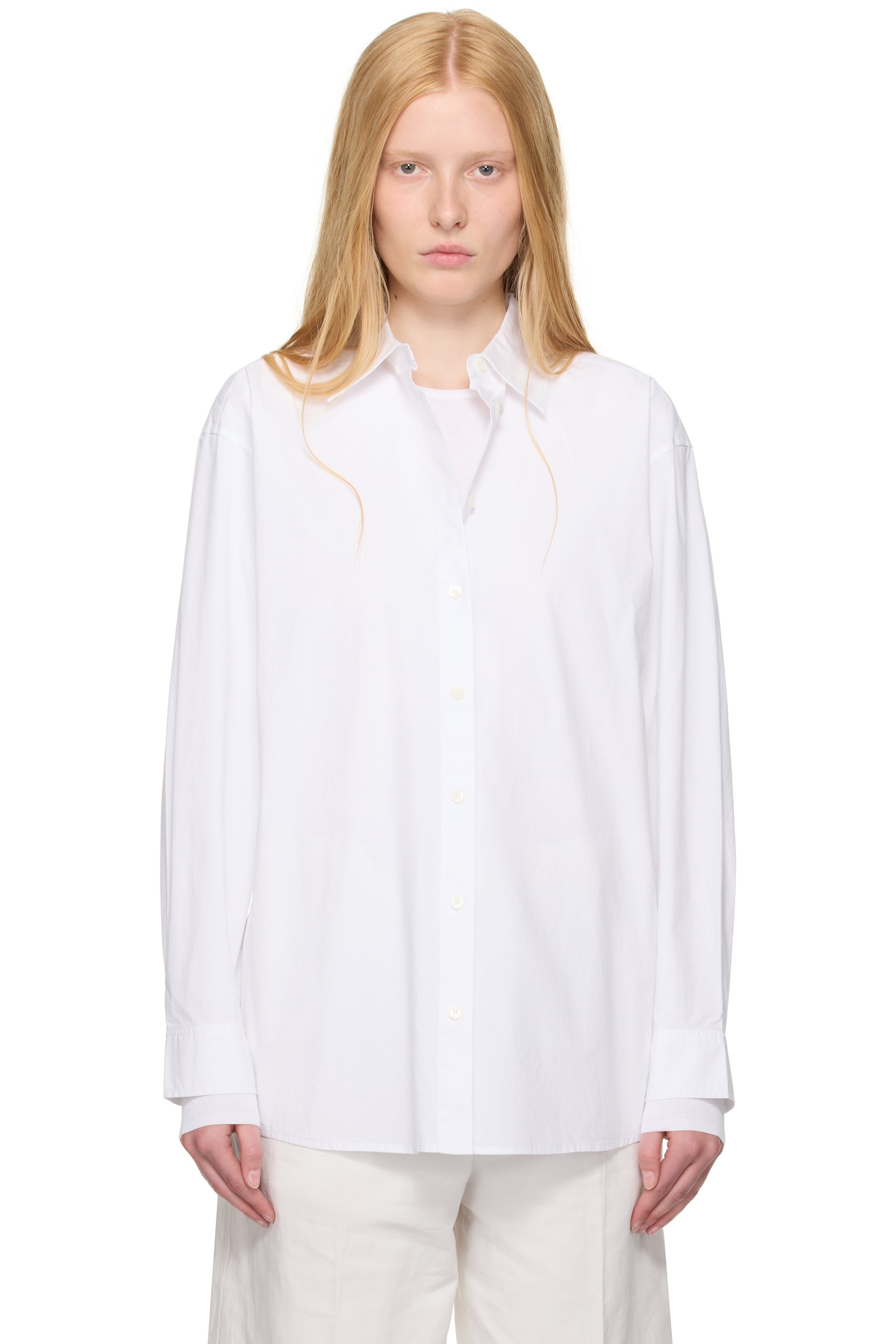 TOTEME - Chemise blanche en coton foulonné