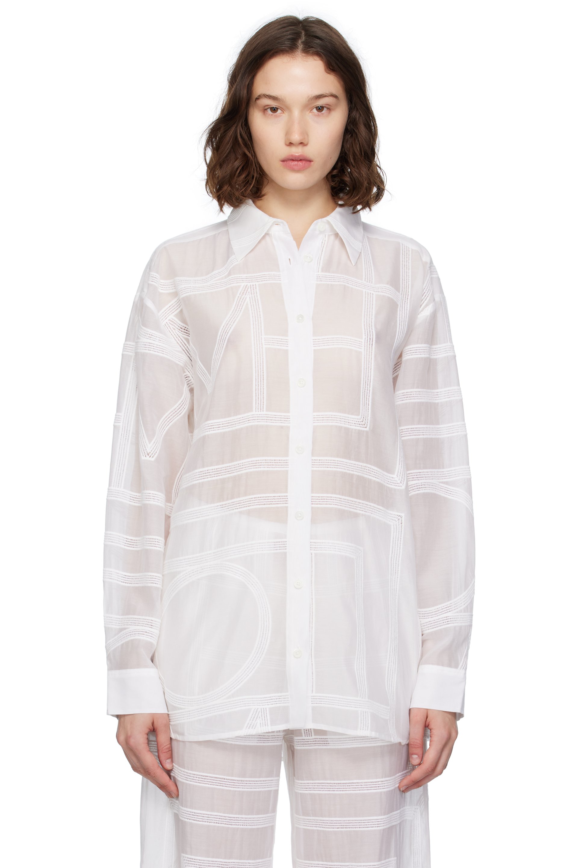 TOTEME - Chemise blanche à logos brodés