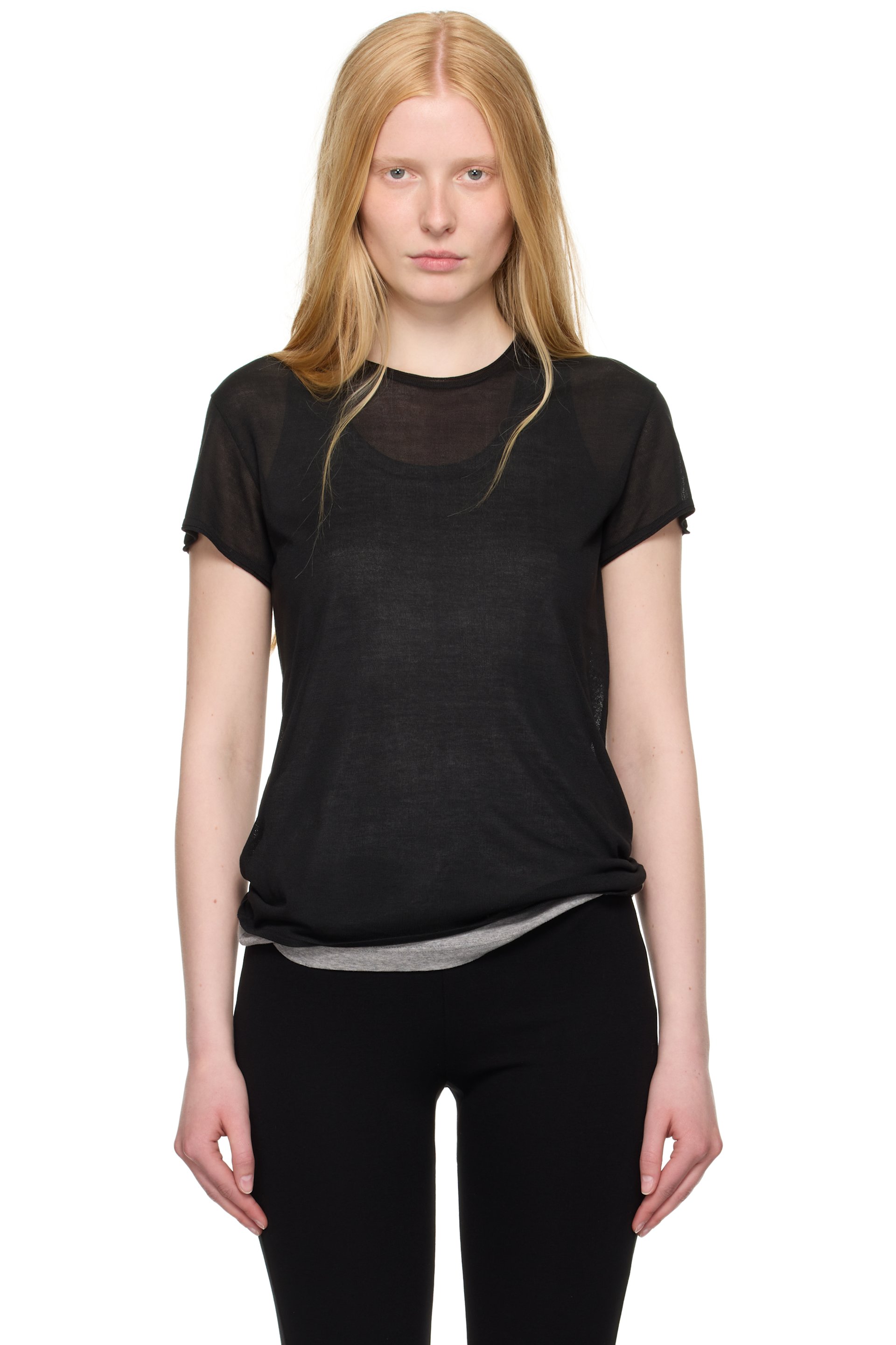 TOTEME - T-shirt noir en soie