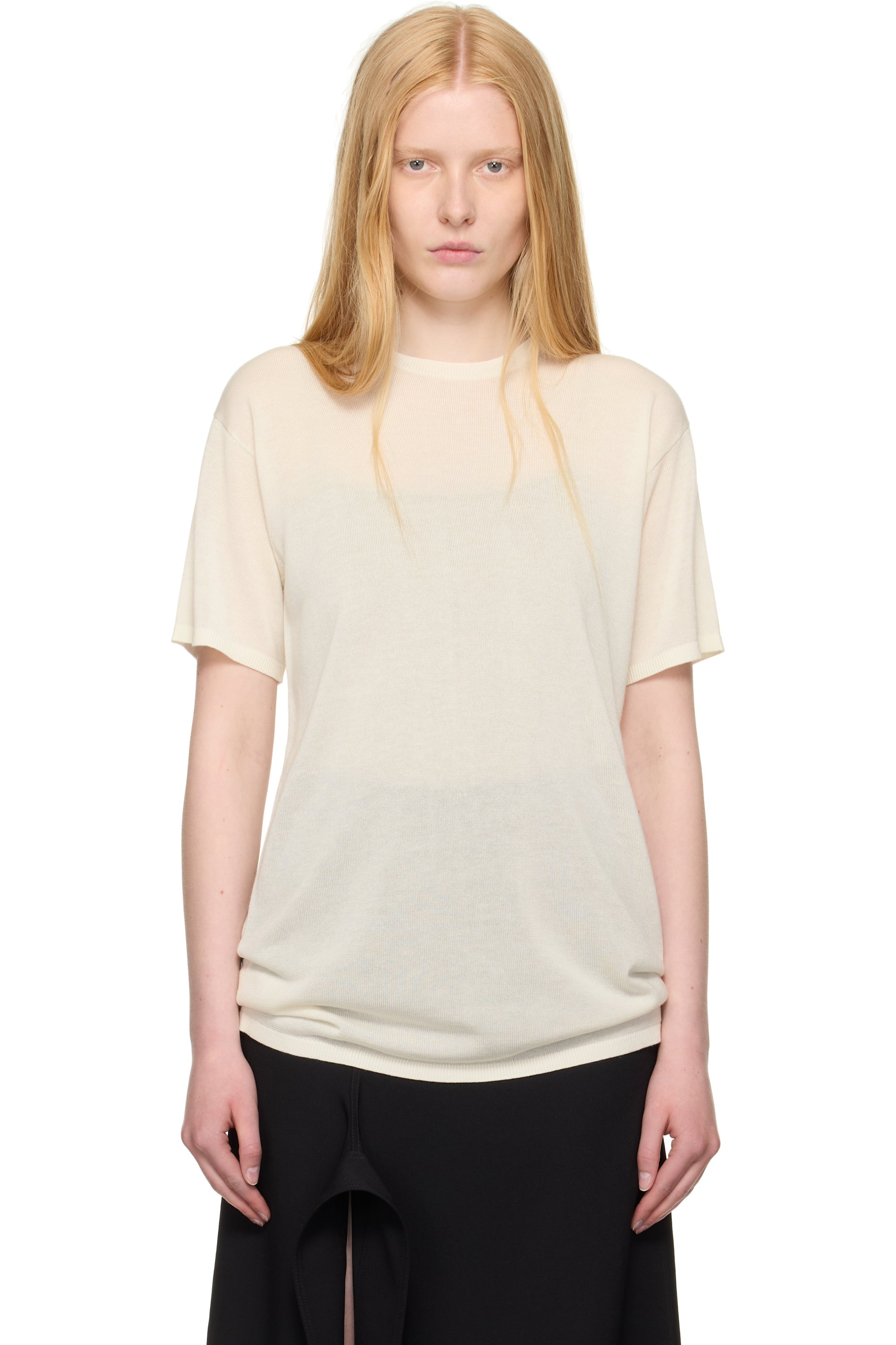 TOTEME - T-shirt blanc en tricot