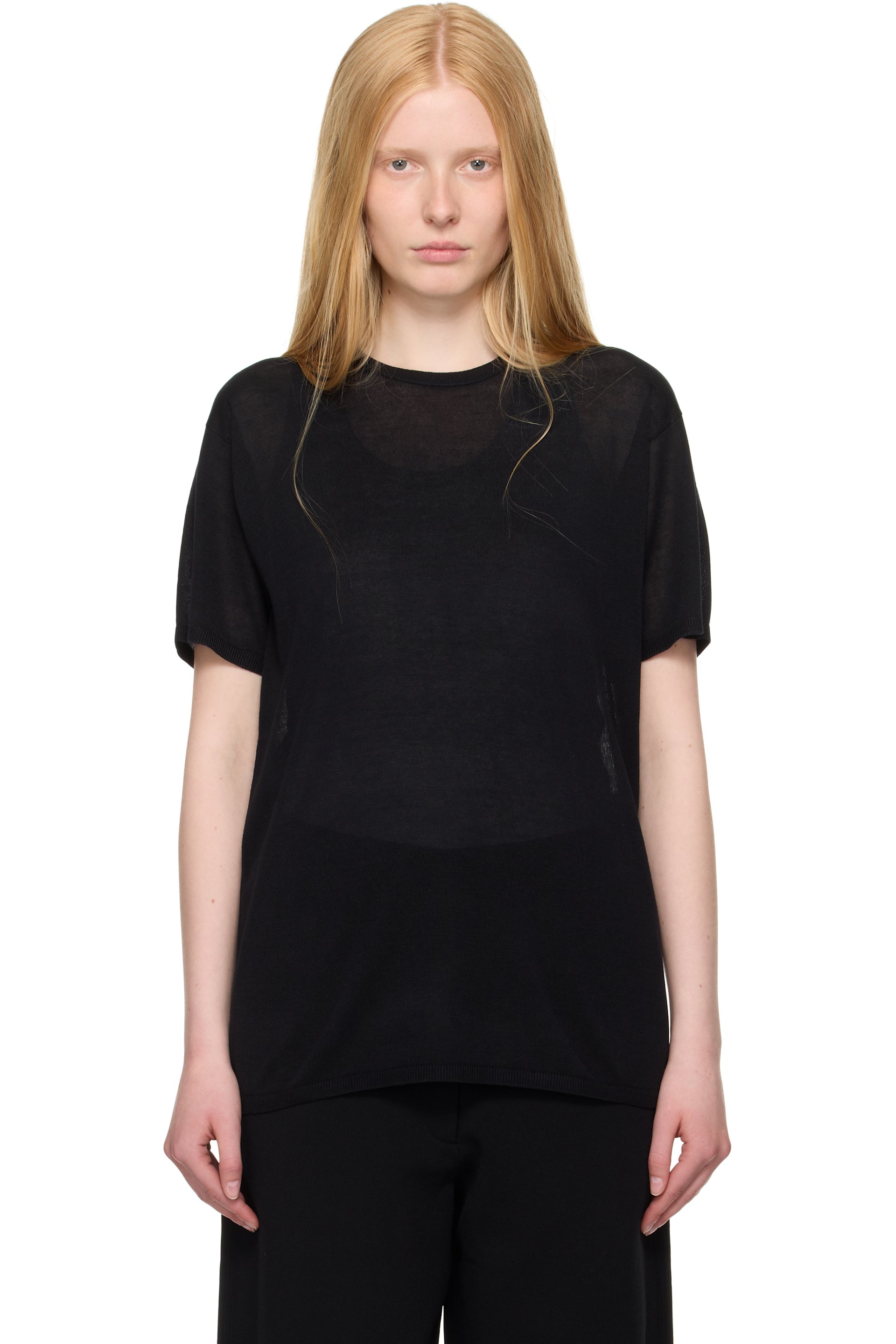 TOTEME - T-shirt noir en tricot