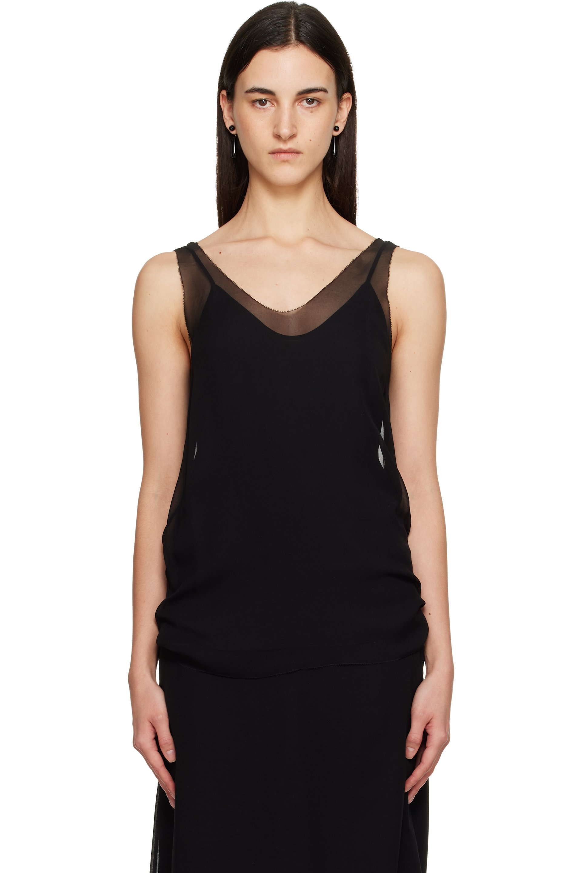 TOTEME - Haut noir en crêpe chiffon