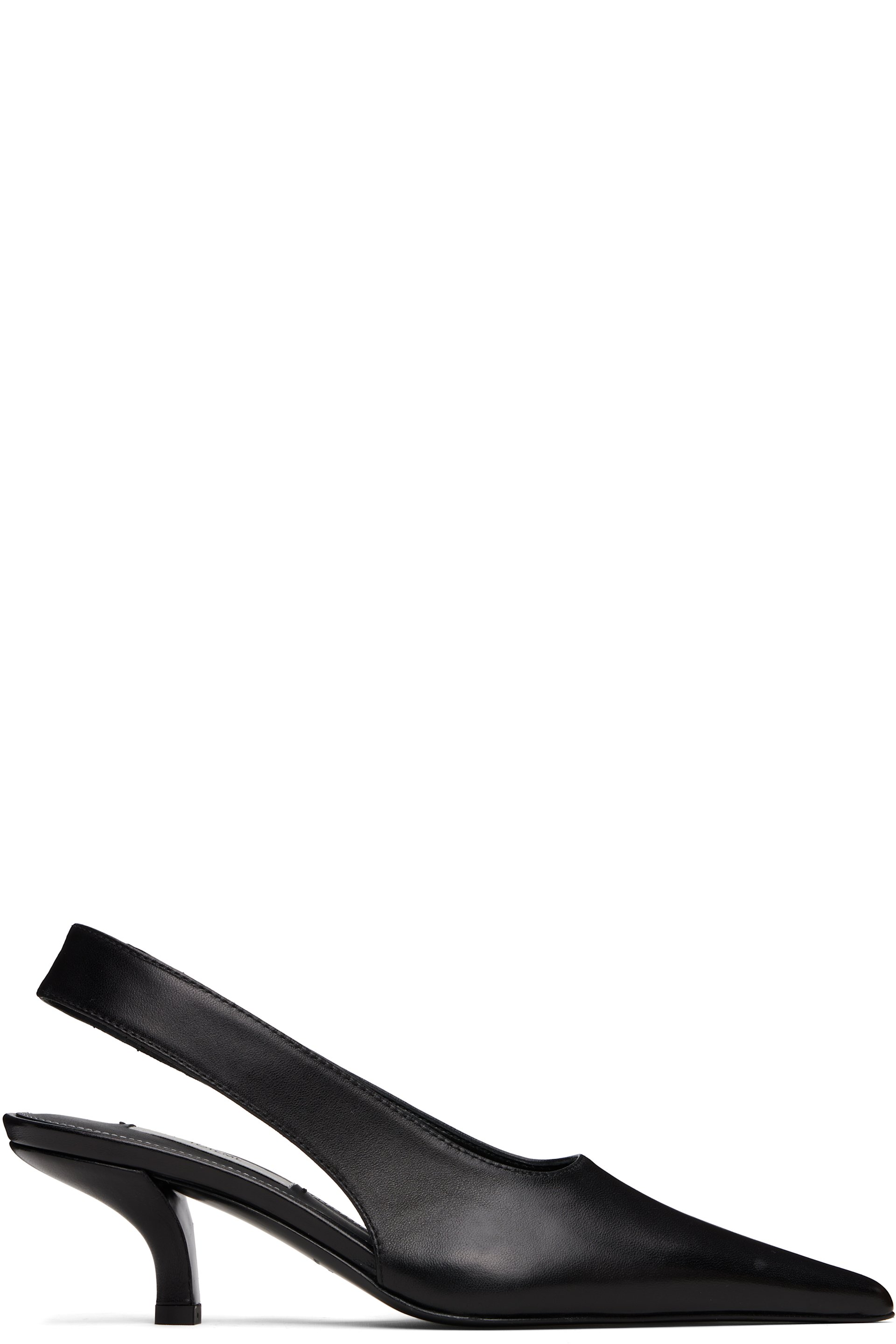 TOTEME - Chaussures à talon noires en cuir à bride arrière