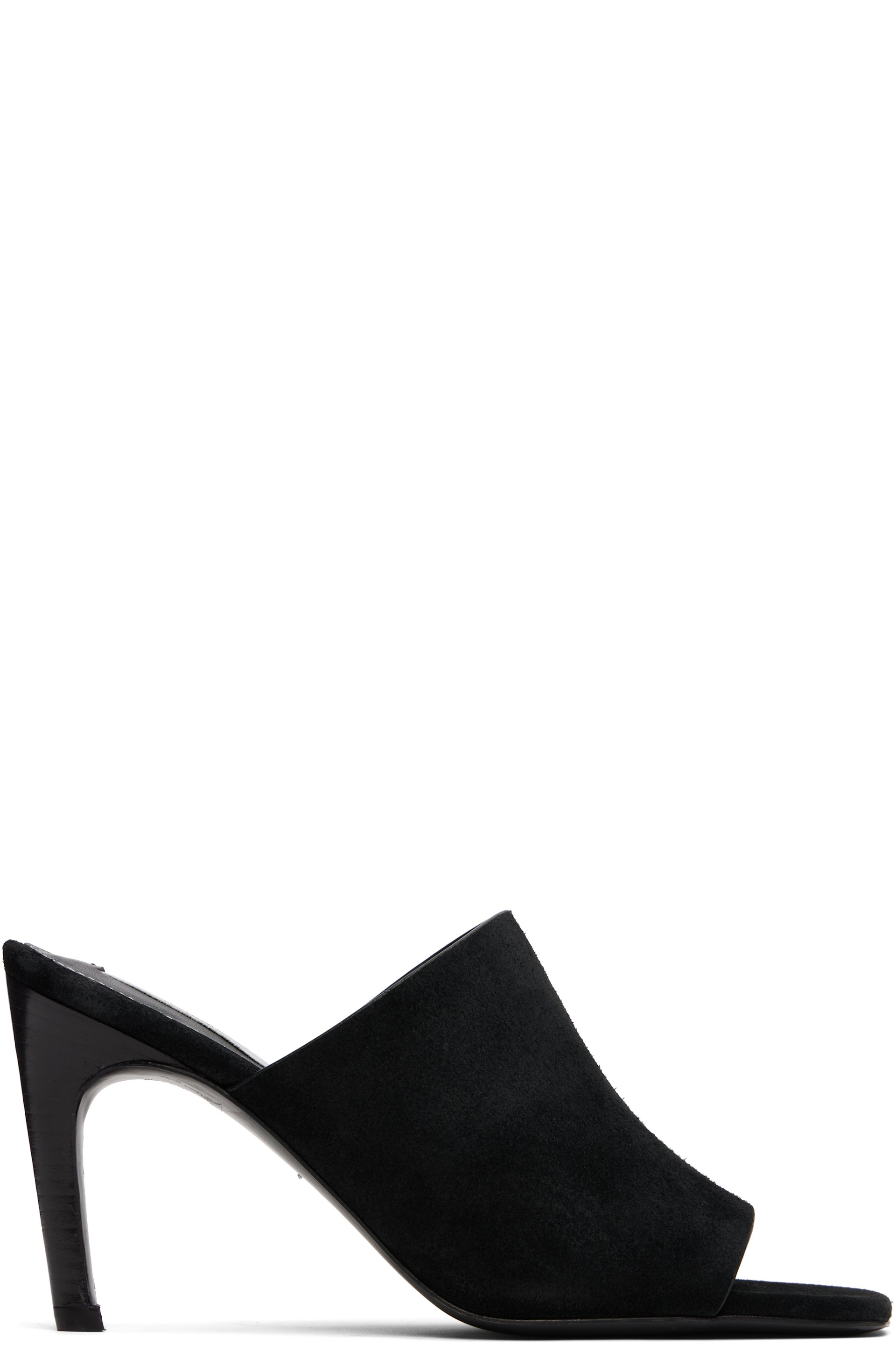 TOTEME - Mules noires à bandeau en velventine et en cuir