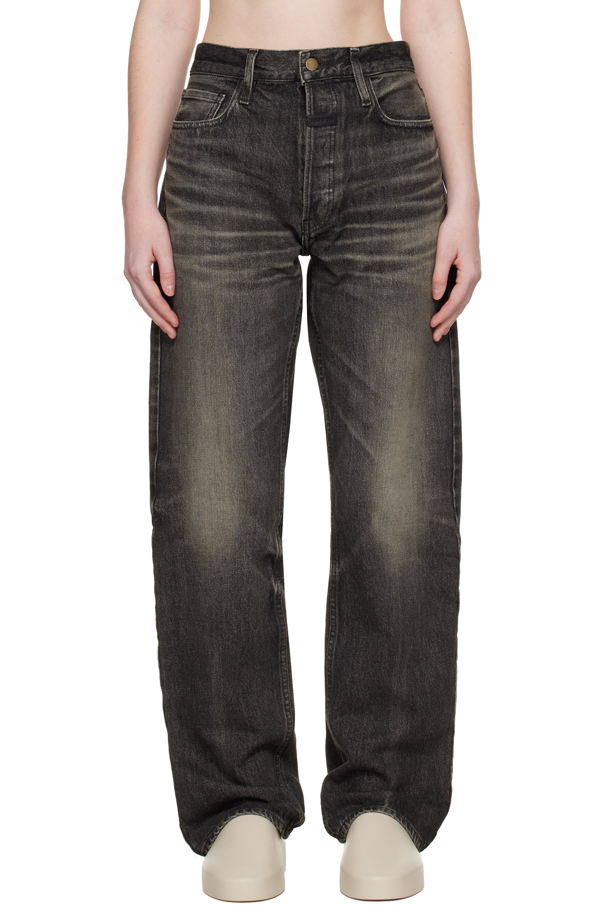Fear of God: Black Straight 5 Pocket Jeans | SSENSE