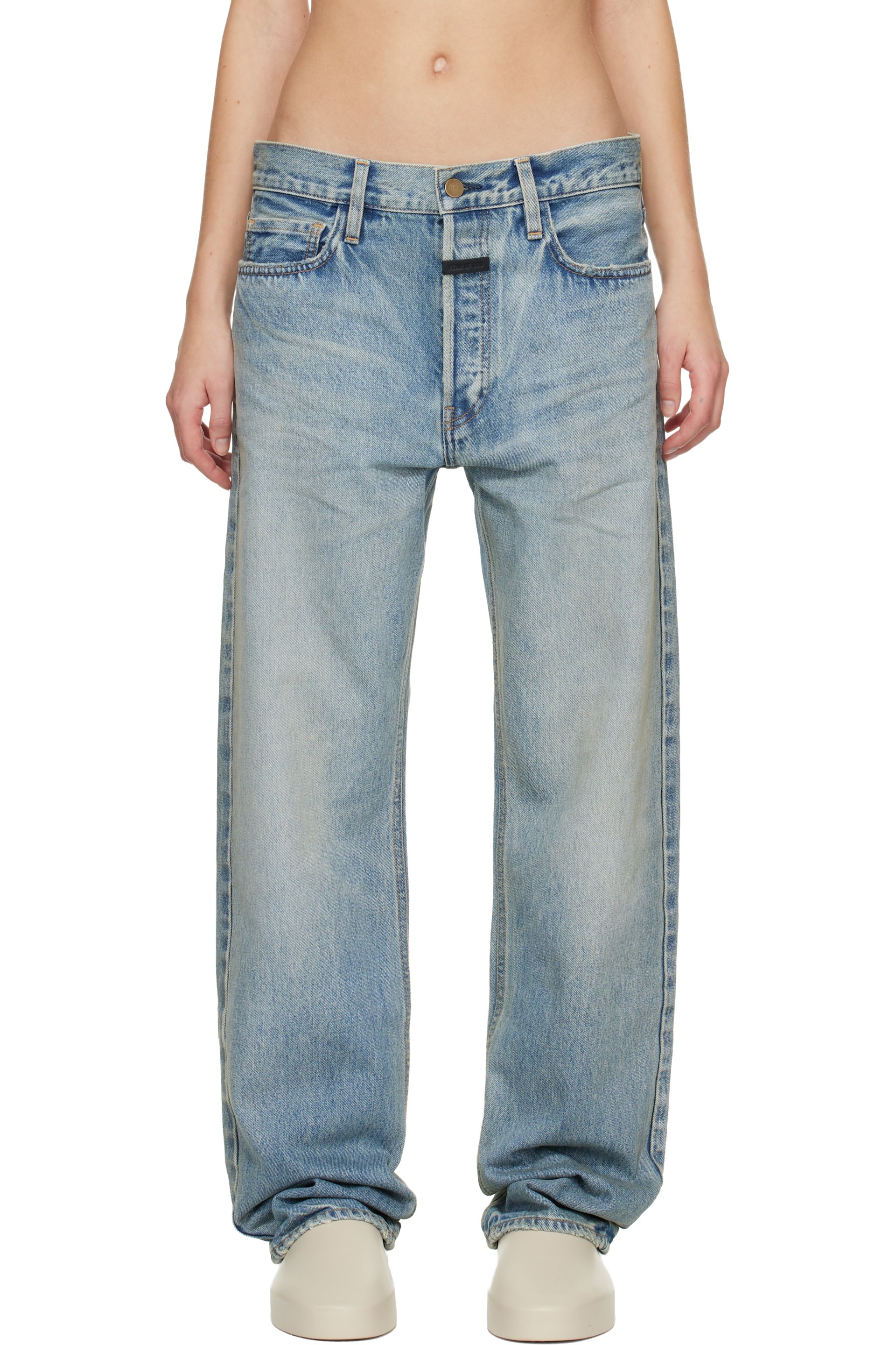 Fear of God - Jean bleu à écusson à logo