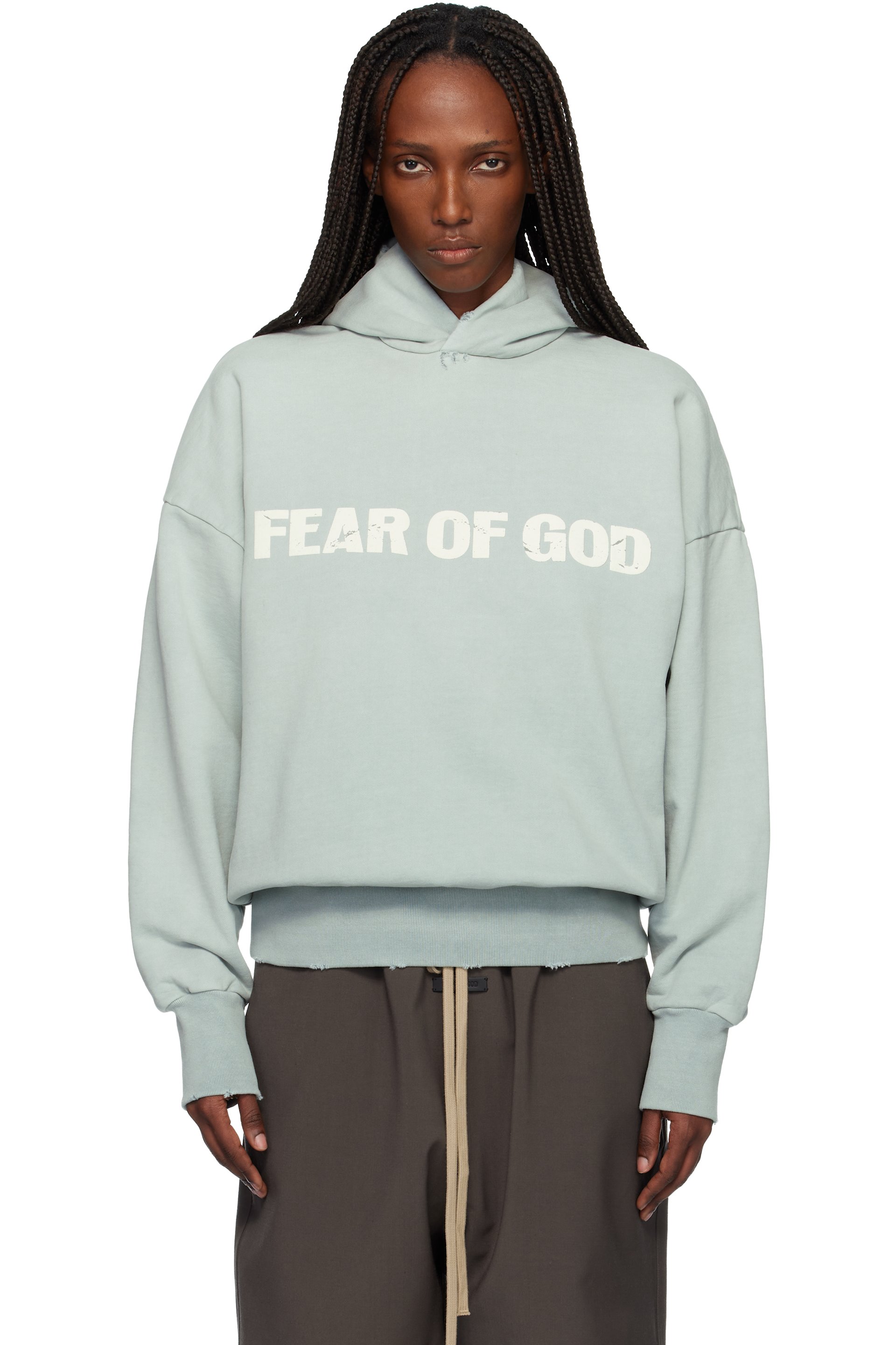 Fear of God - Pull à capuche bleu à logo