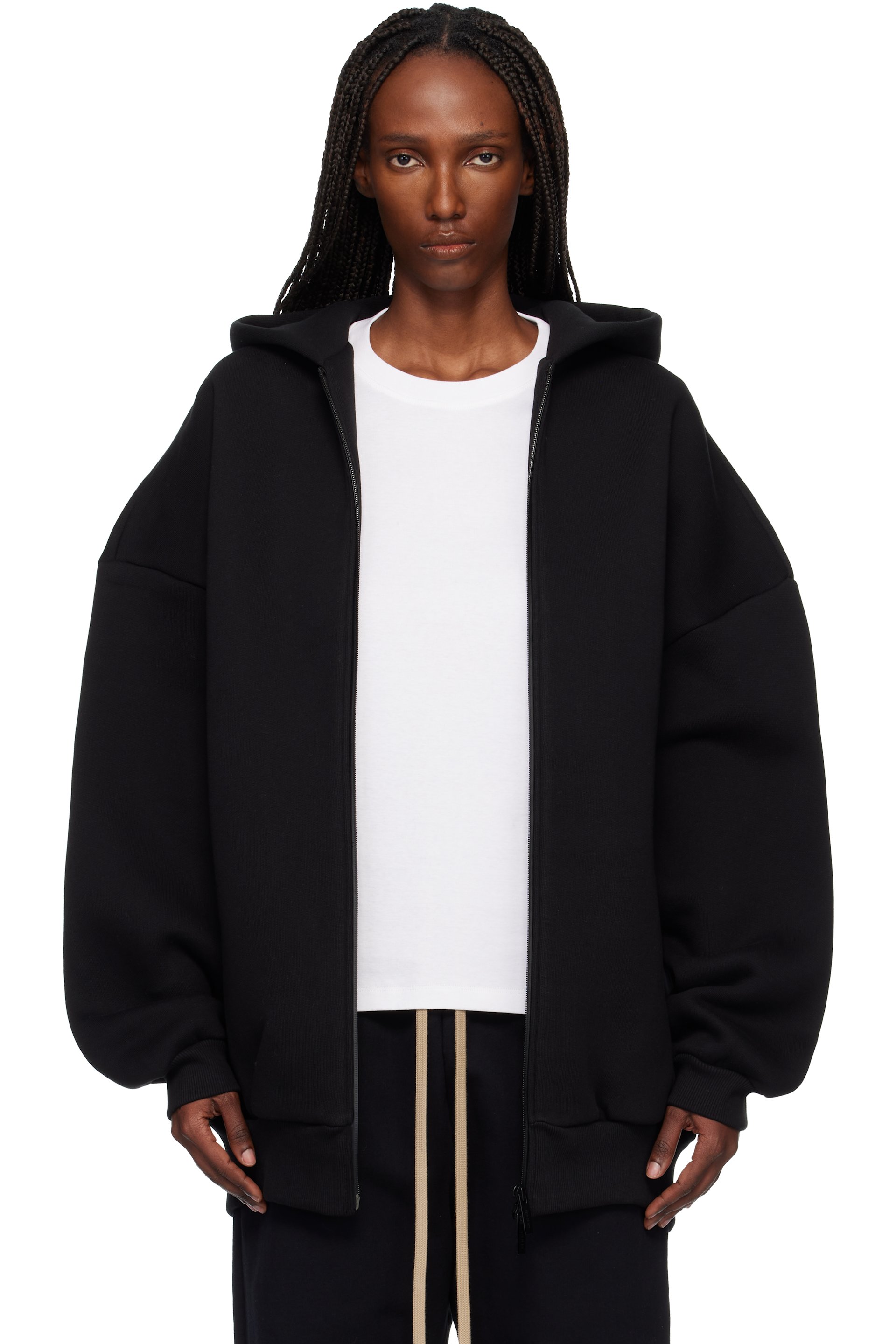 Fear of God - Pull à capuche noir à glissière