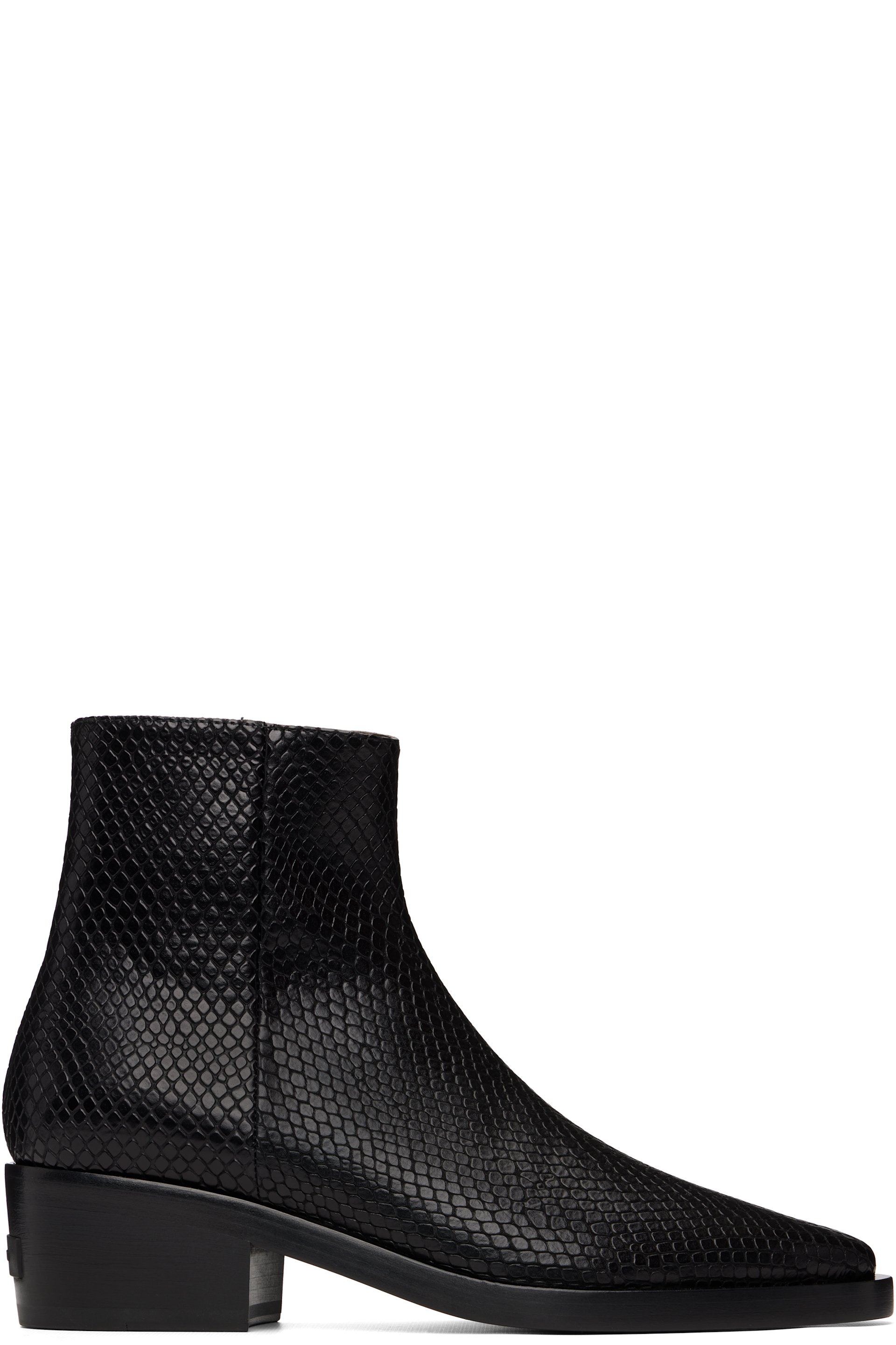 Fear of God - Black Snakeskin-Embossed Santa Fe Boot