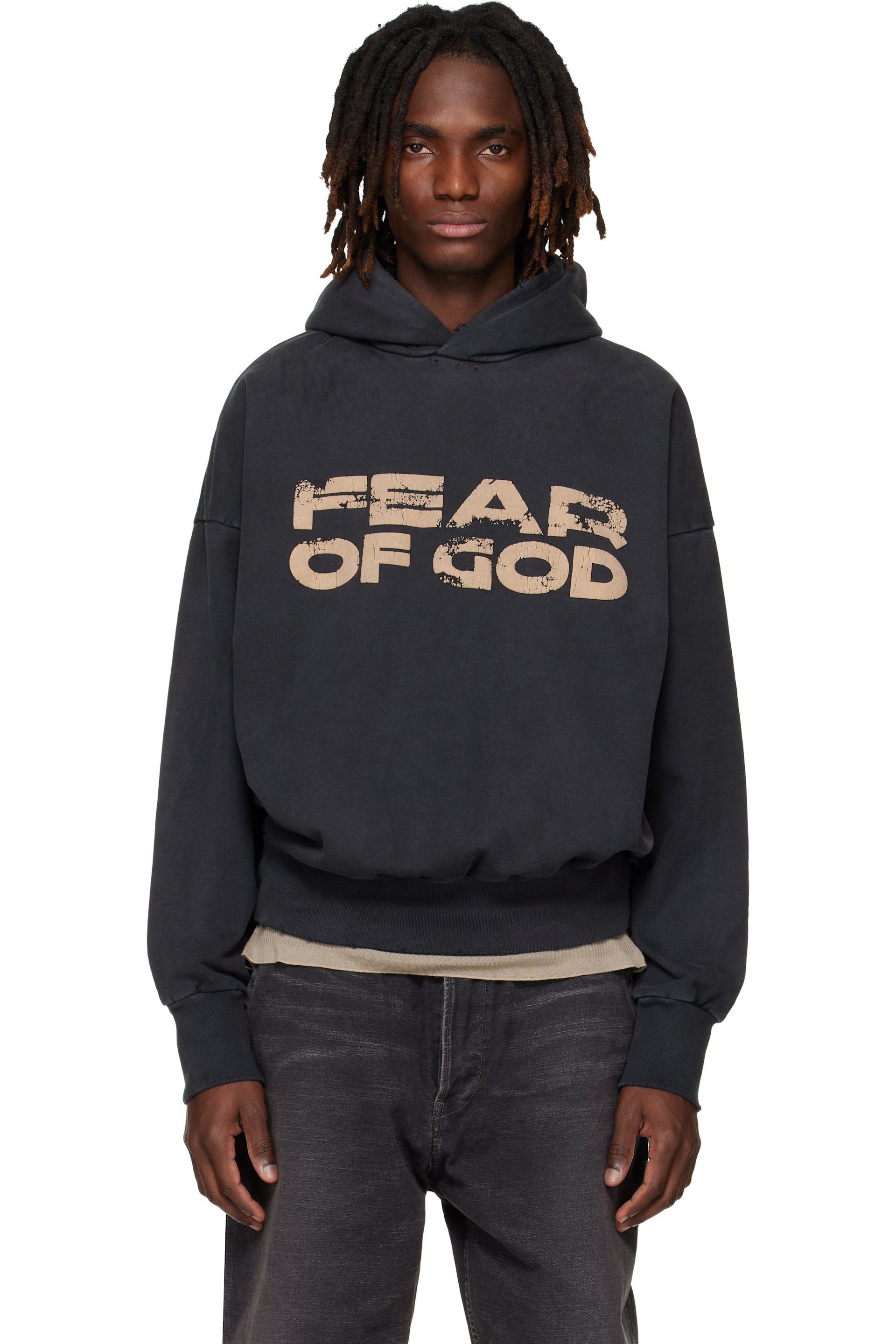 Fear of God - Pull à capuche noir à logo