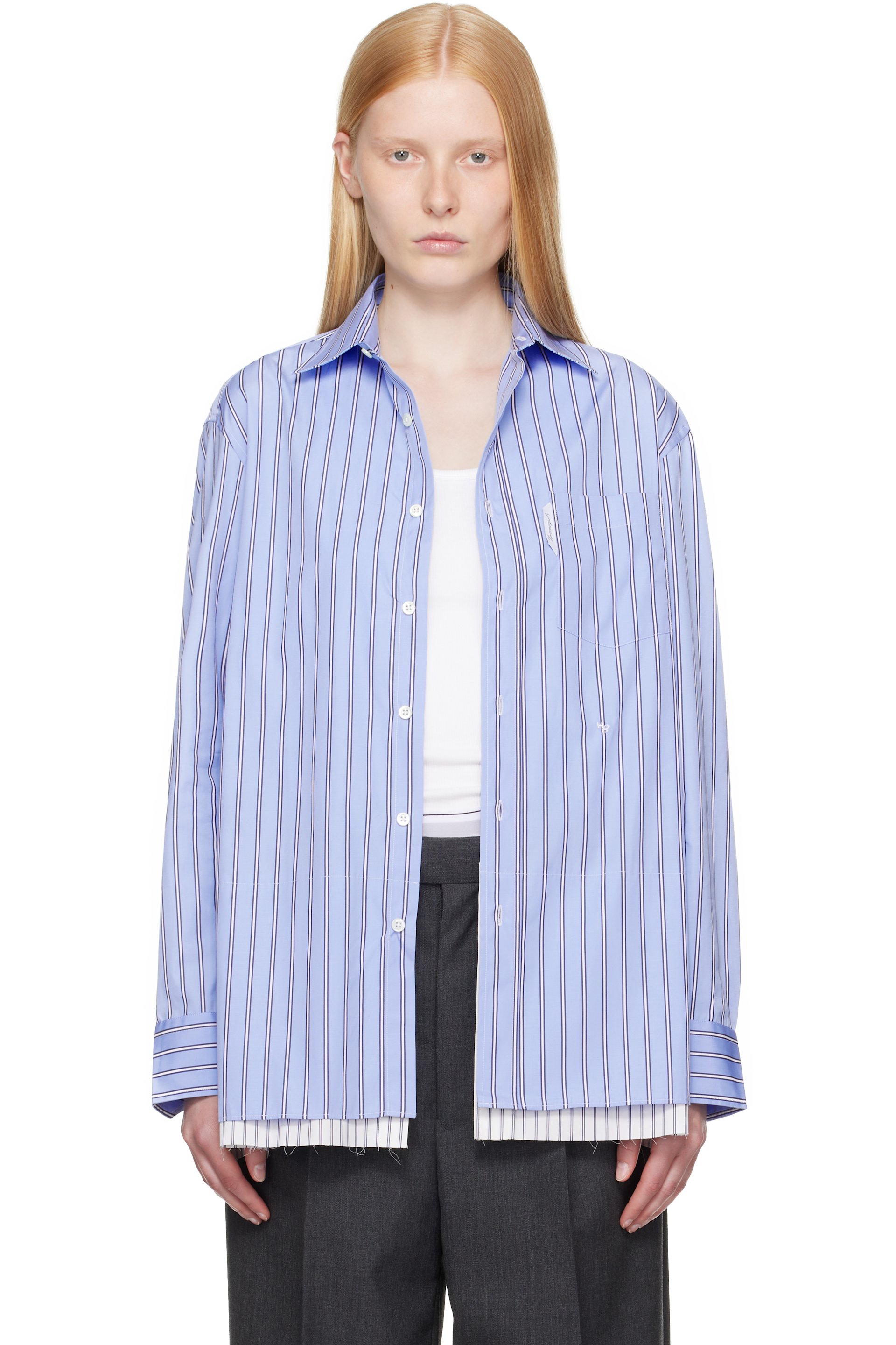 HommeGirls - Robe chemise courte bleue