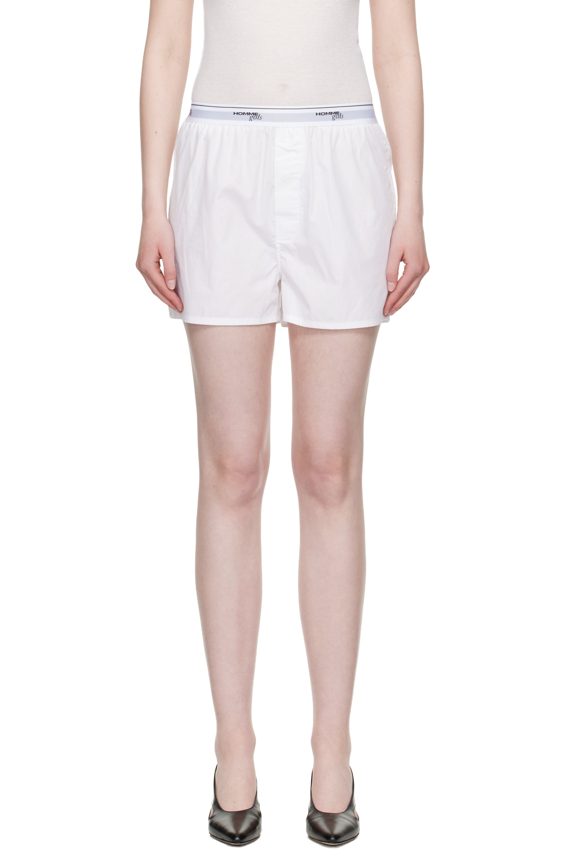 HommeGirls - Short boxeur blanc