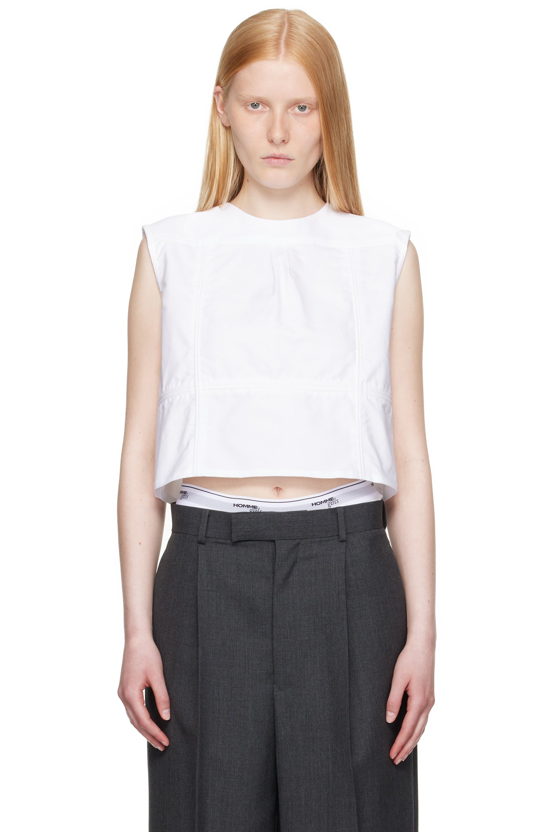 HommeGirls - Haut Shell blanc