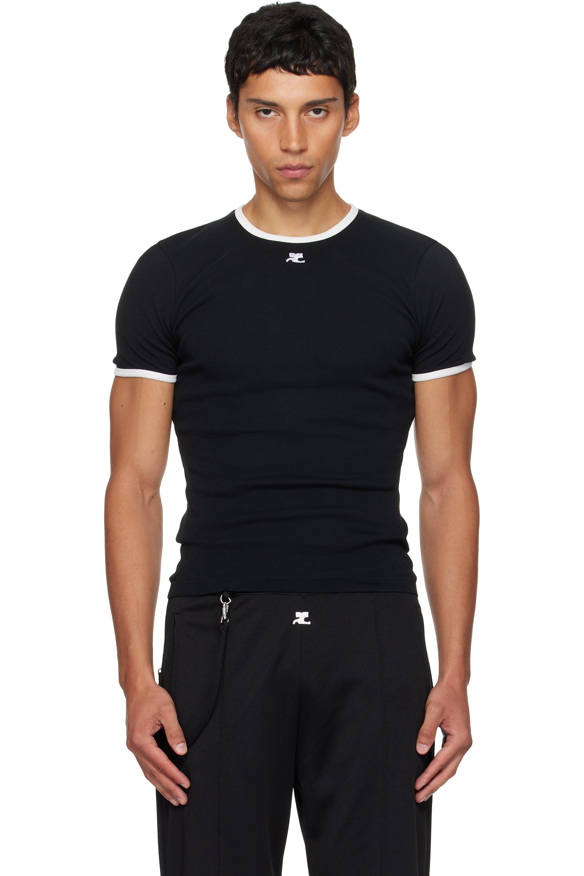 Courrèges - Black Signature Contrast T-shirt