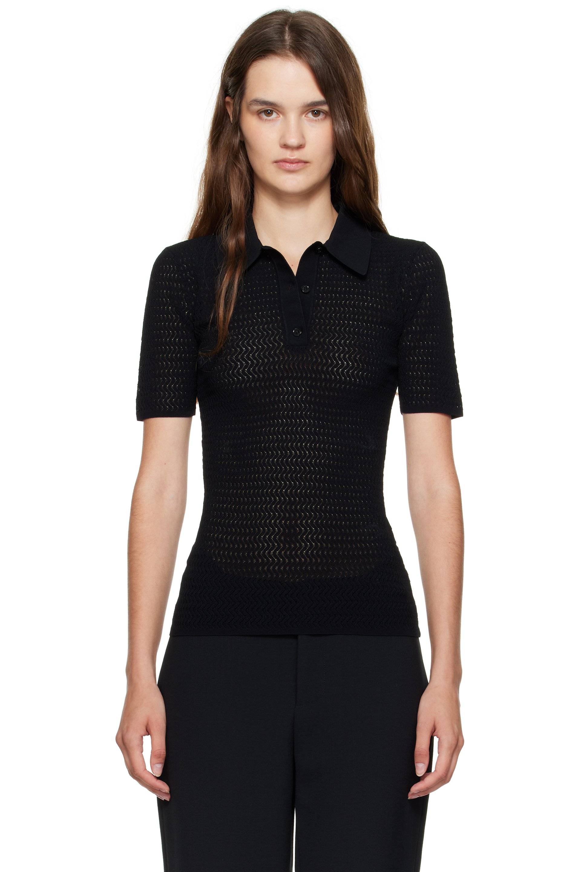 Victoria Beckham - Polo noir en tricot