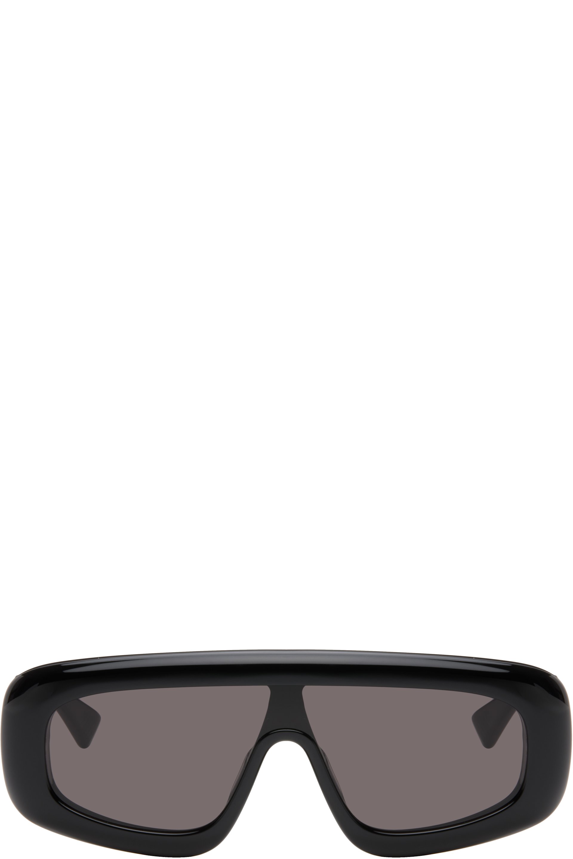 Bottega Veneta - Black Curvy Mask Acetate Sunglasses
