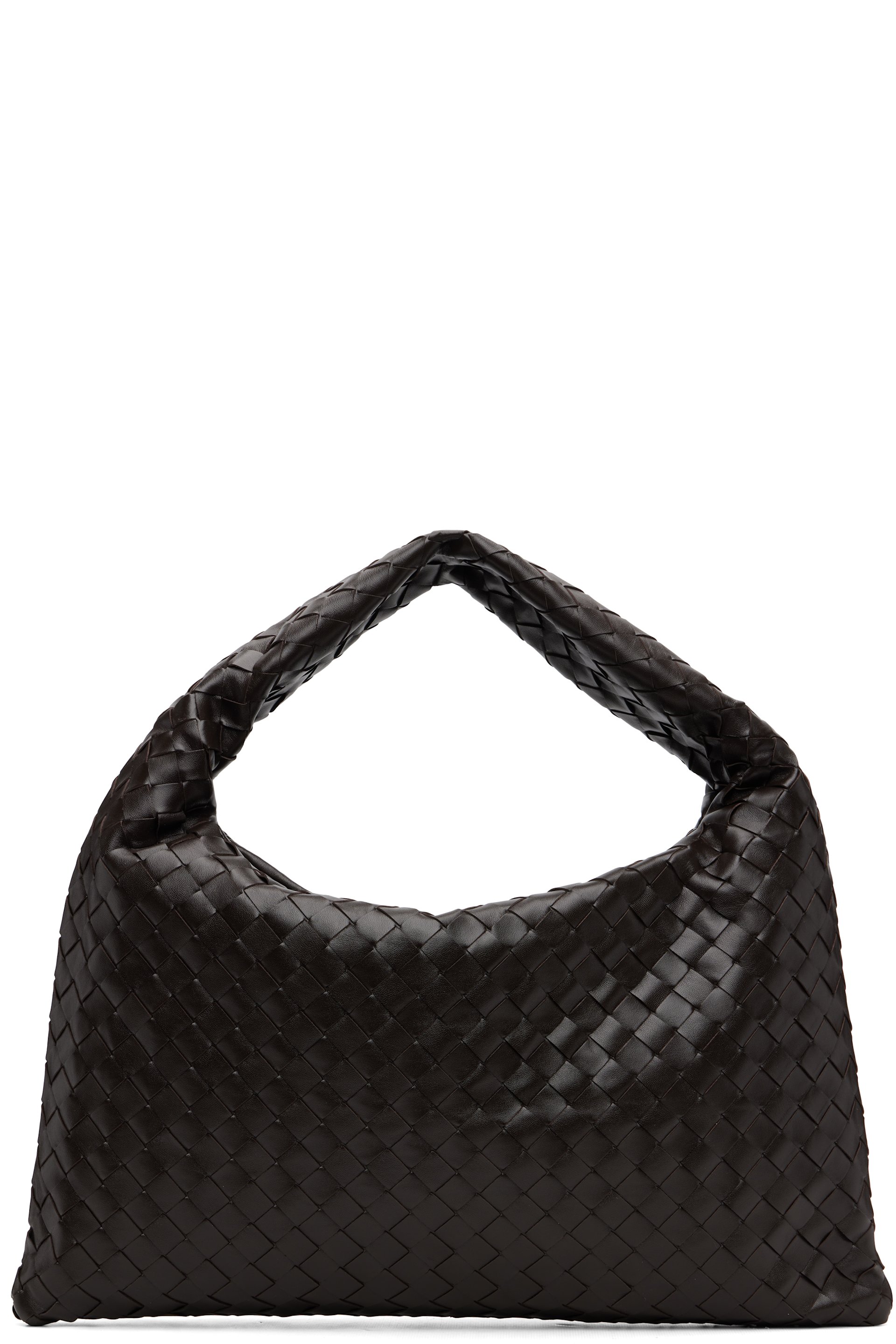 Bottega Veneta - Petit sac Hop brun en cuir tissé façon intrecciato