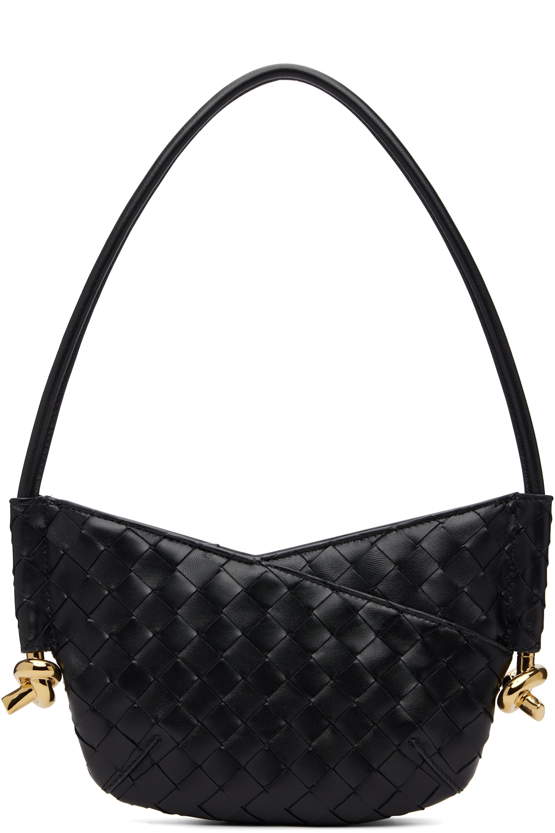 Bottega Veneta - 黑色 Solstice Intrecciato Baby 单肩包