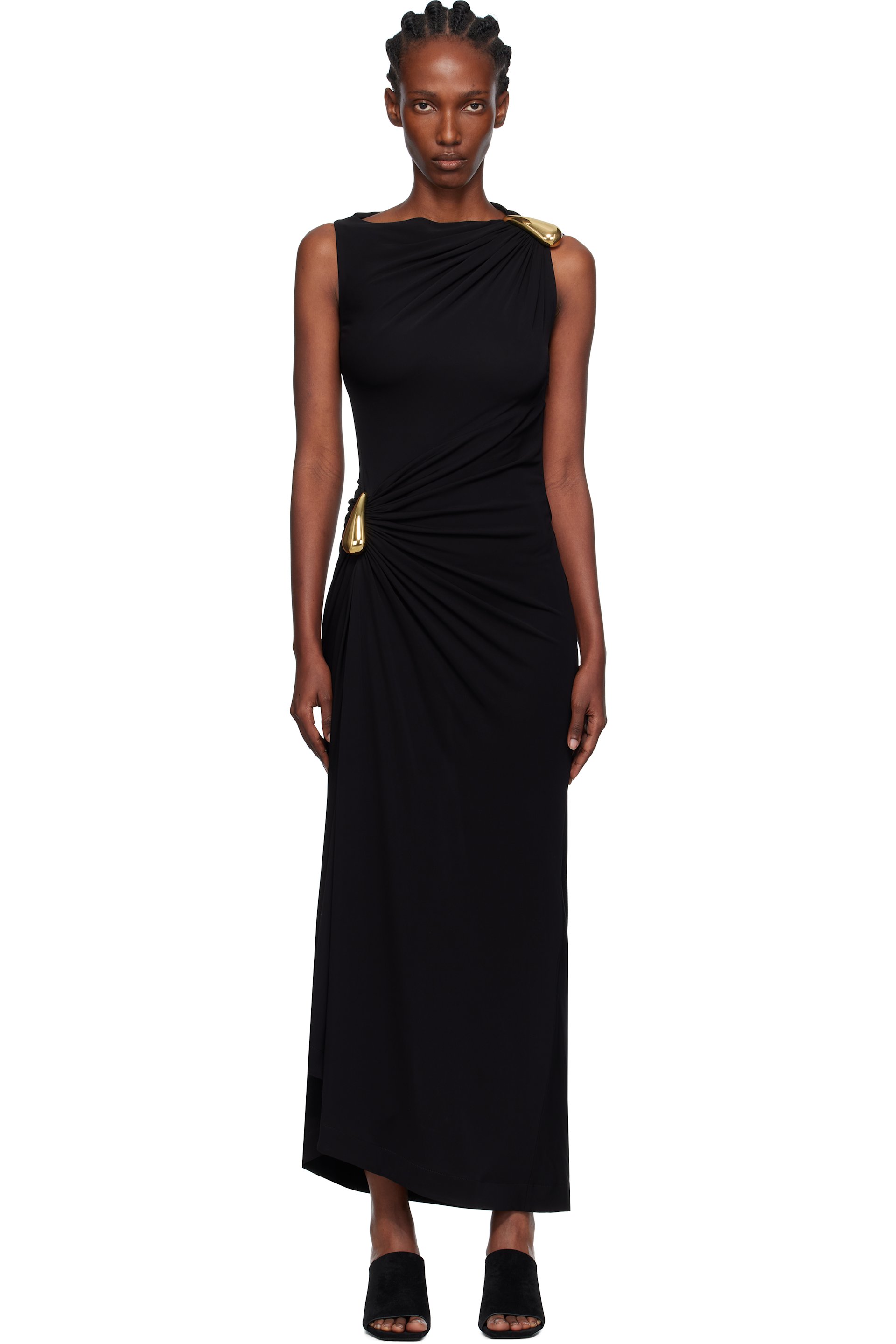 Bottega Veneta - Robe longue noire en jersey de viscose