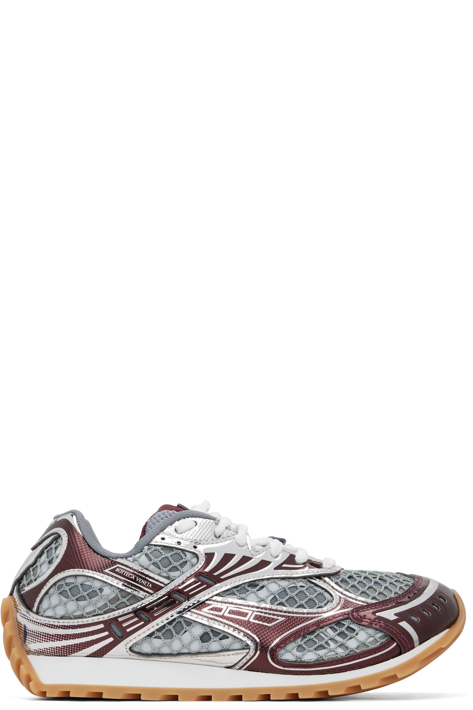 Bottega Veneta - Burgundy & Silver Orbit Sneakers