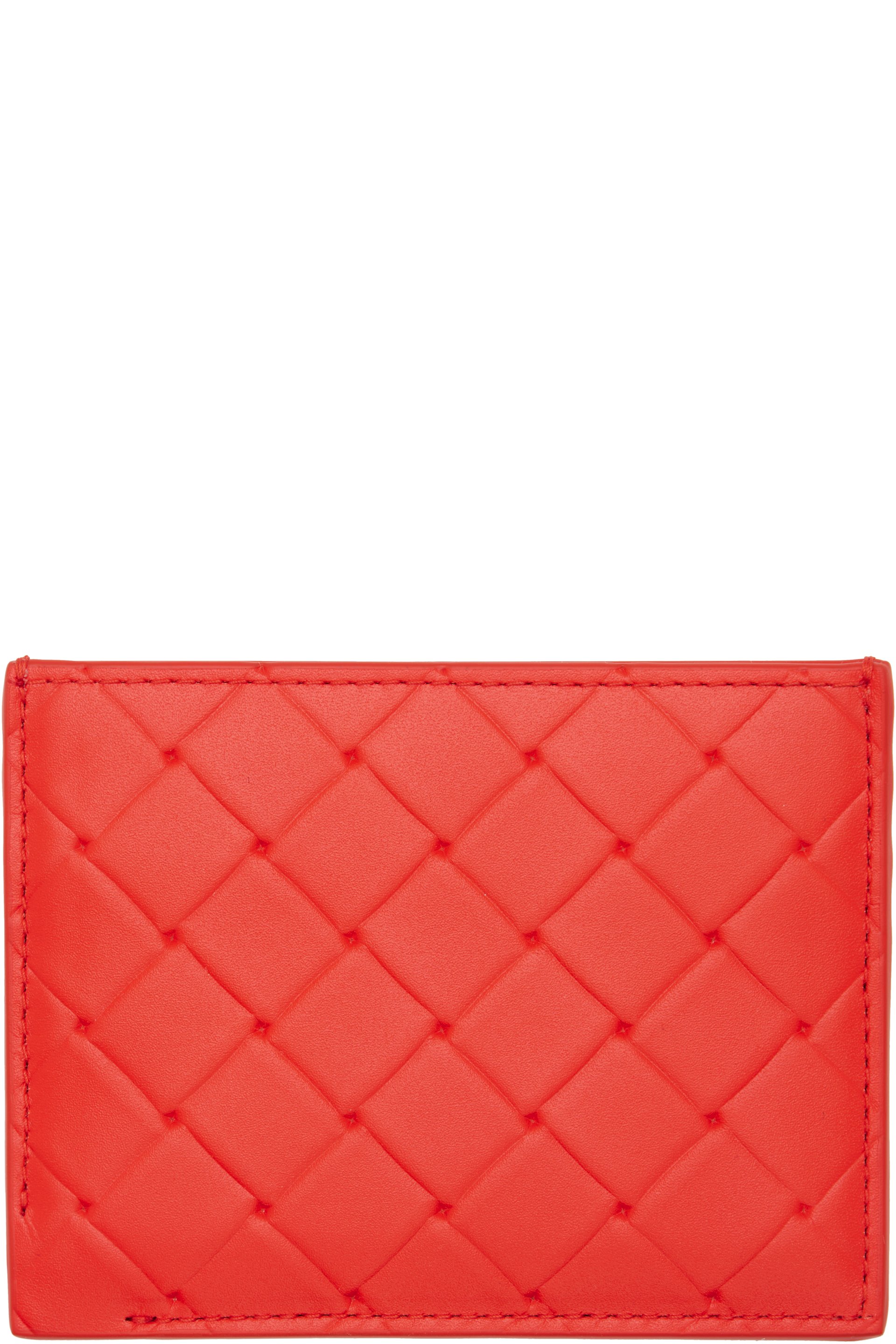 Bottega Veneta - Red Intrecciato Stamp Credit Card Holder