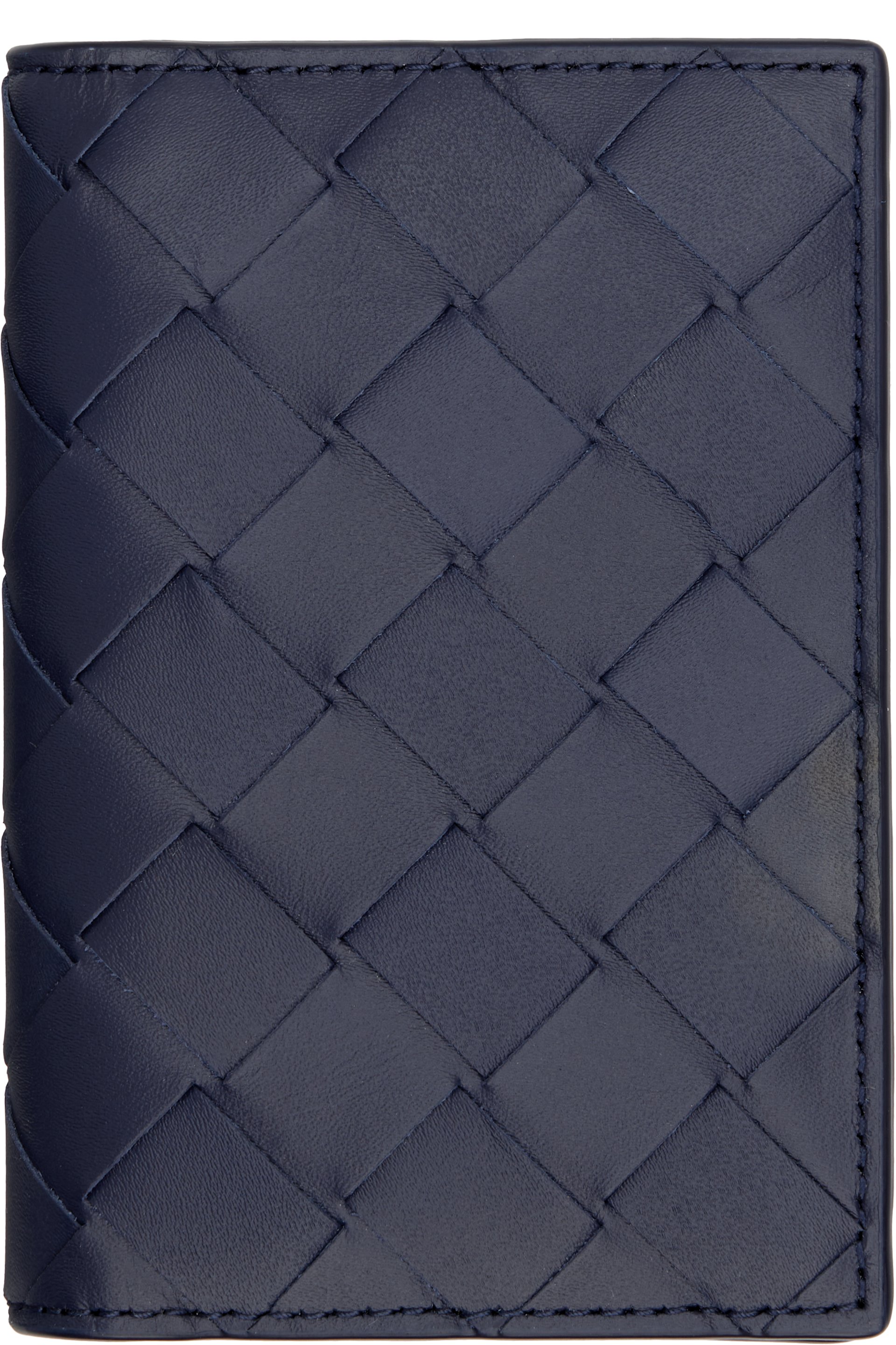 Bottega Veneta - ネイビー Intrecciato フラップカードケース