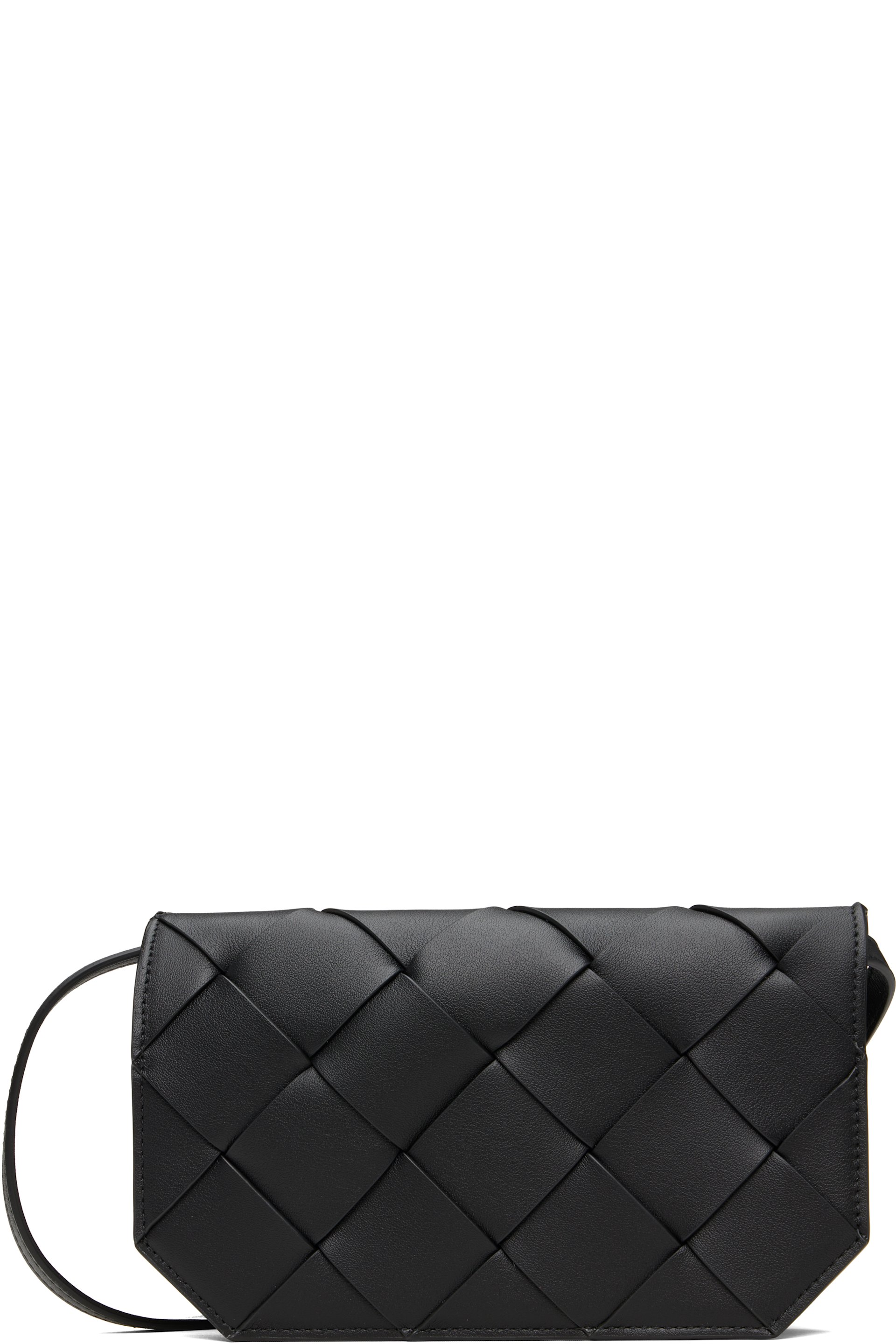 Bottega Veneta - Black Diago Phone Pouch