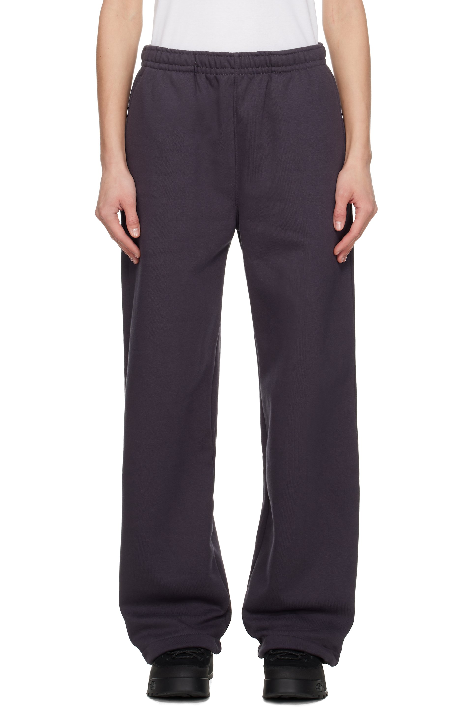 The North Face - Pantalon de survêtement gris à écusson carré rouge à logo TNF