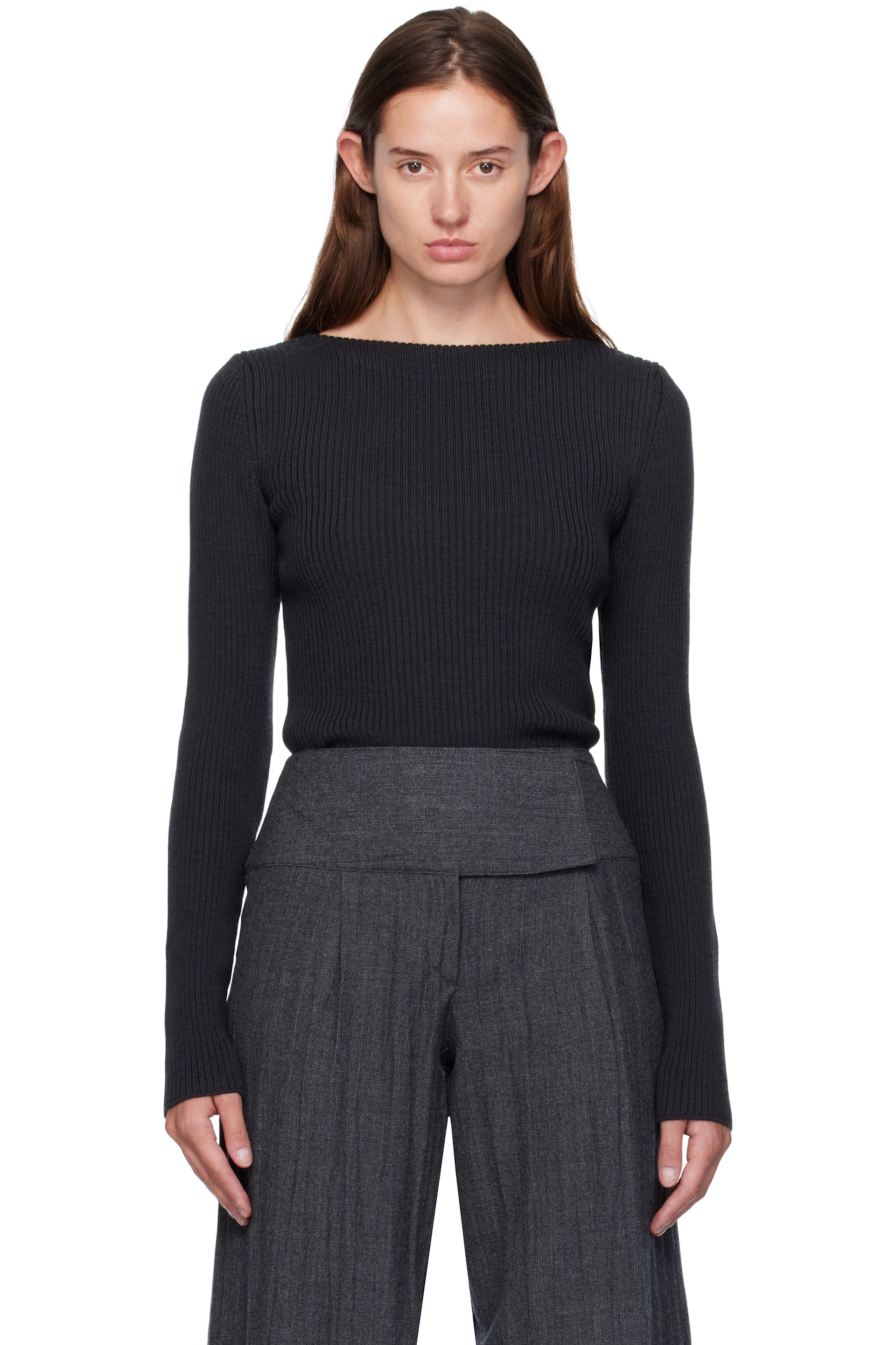 OUR LEGACY - Pull Strict noir et beige en tricot