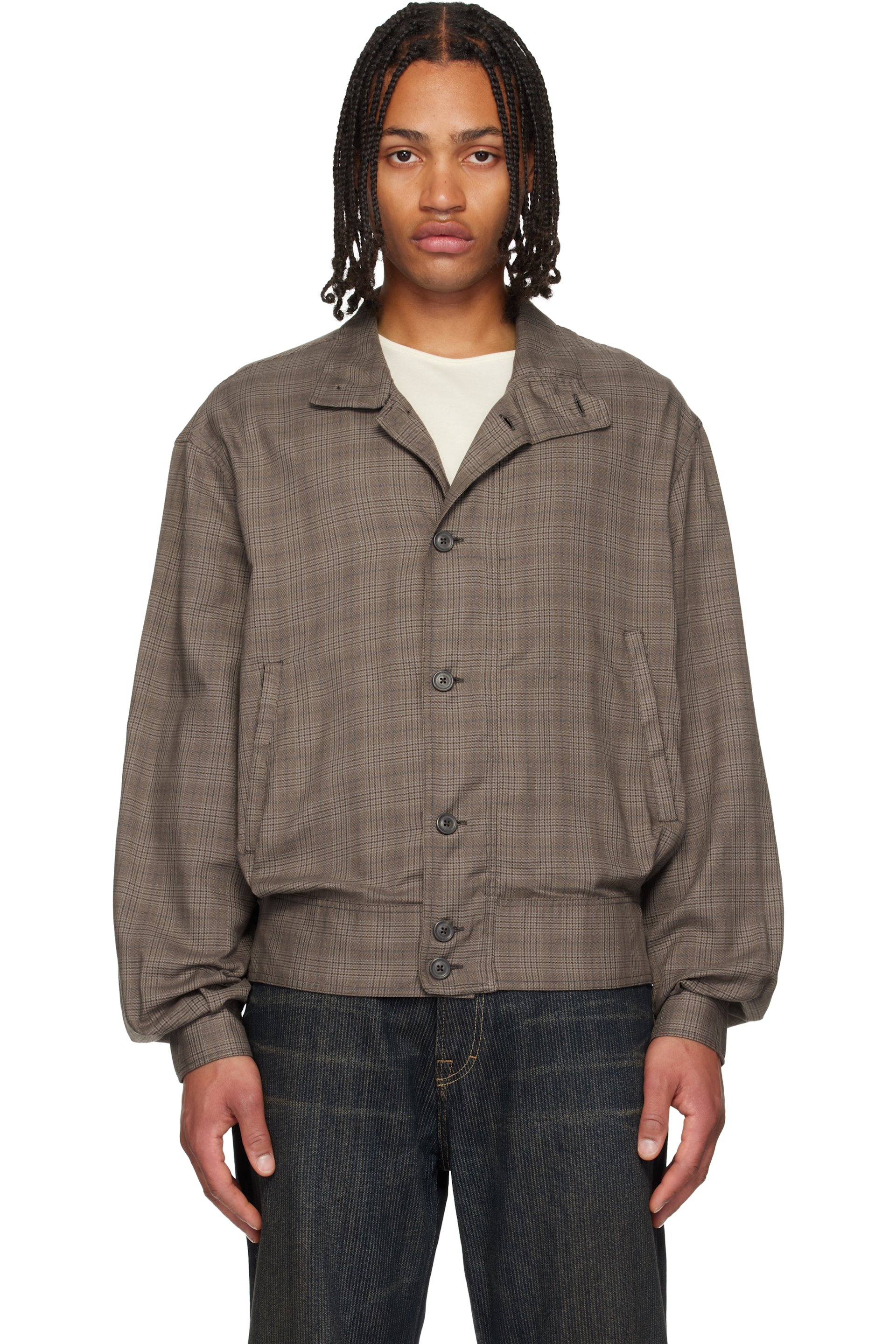 OUR LEGACY - Brown Mock Bomber Jacket
